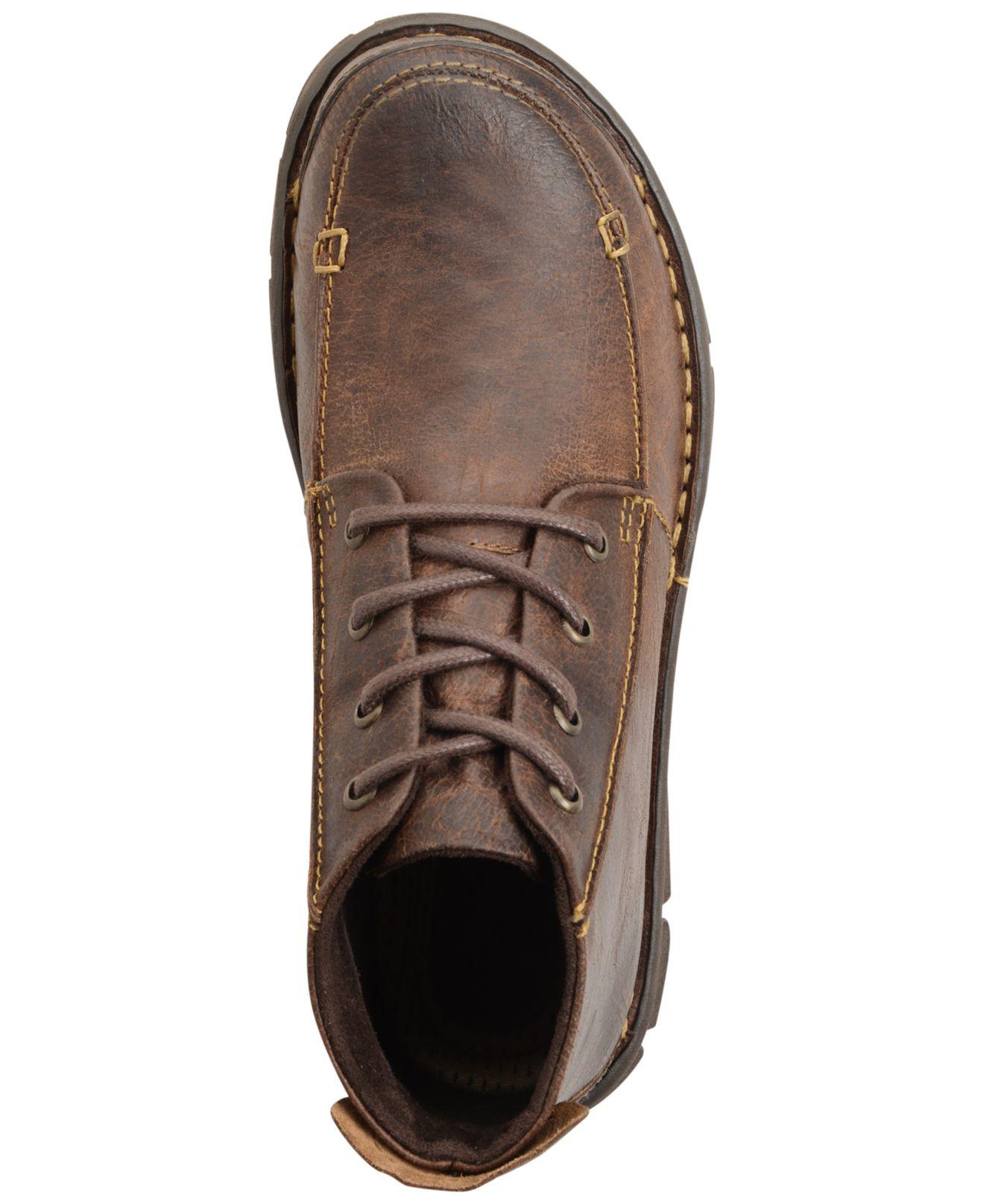 Born Leather Men's Neuman Moc-toe Chukka Boots in Dark Brown (Brown ...