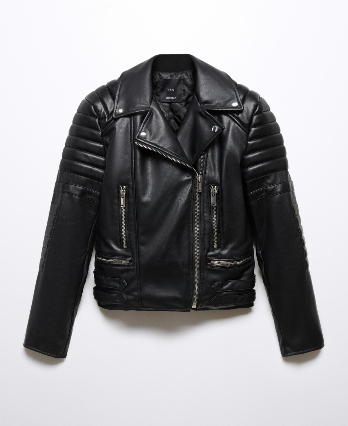 Leather effect biker hot sale jacket