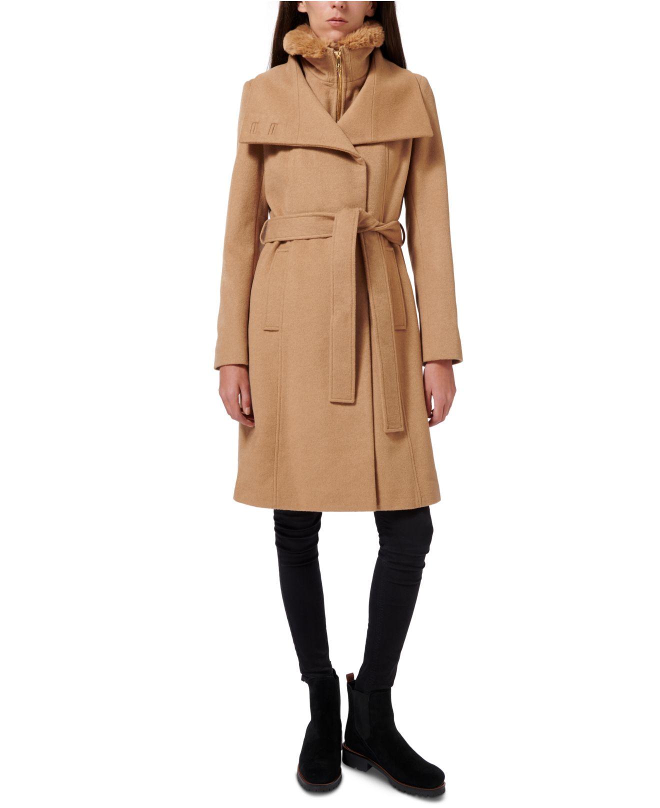 lined camel coat
