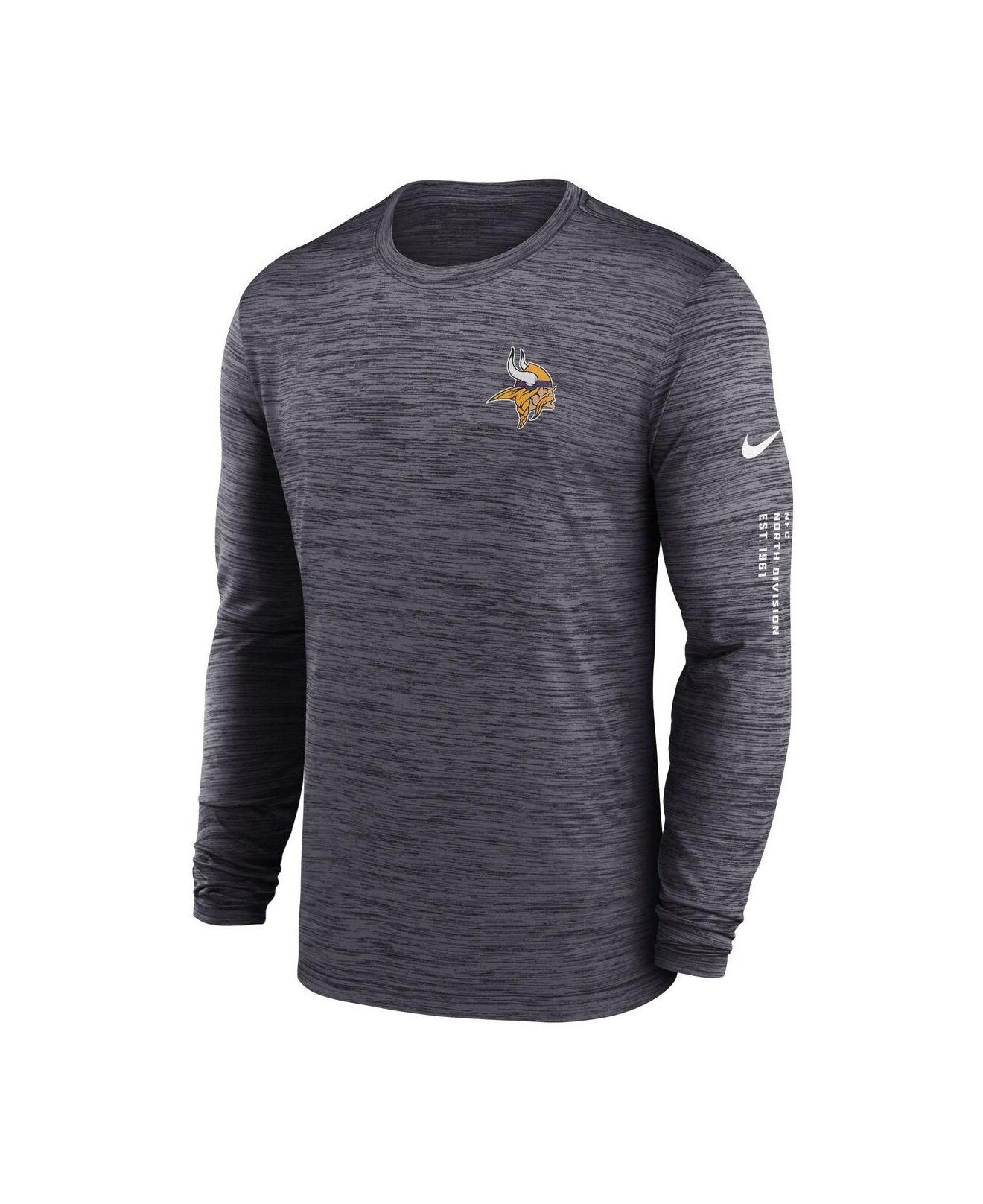 Men's Nike Black/Charcoal New Orleans Saints Performance Raglan Long Sleeve  T-Shirt