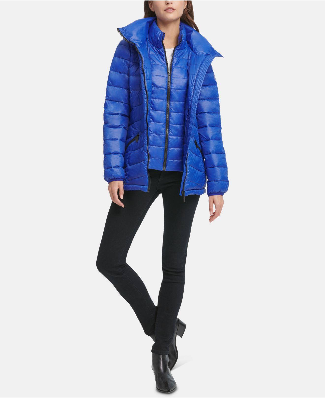 dkny hooded down puffer coat