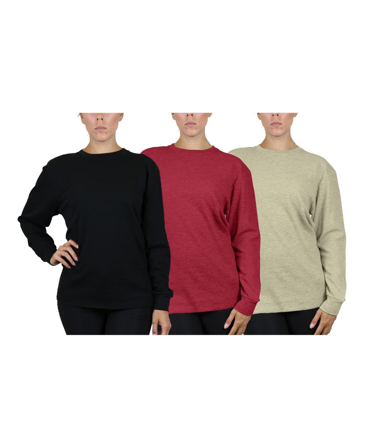 Galaxy By Harvic Loose Fit Waffle Knit Thermal Shirt in Red | Lyst