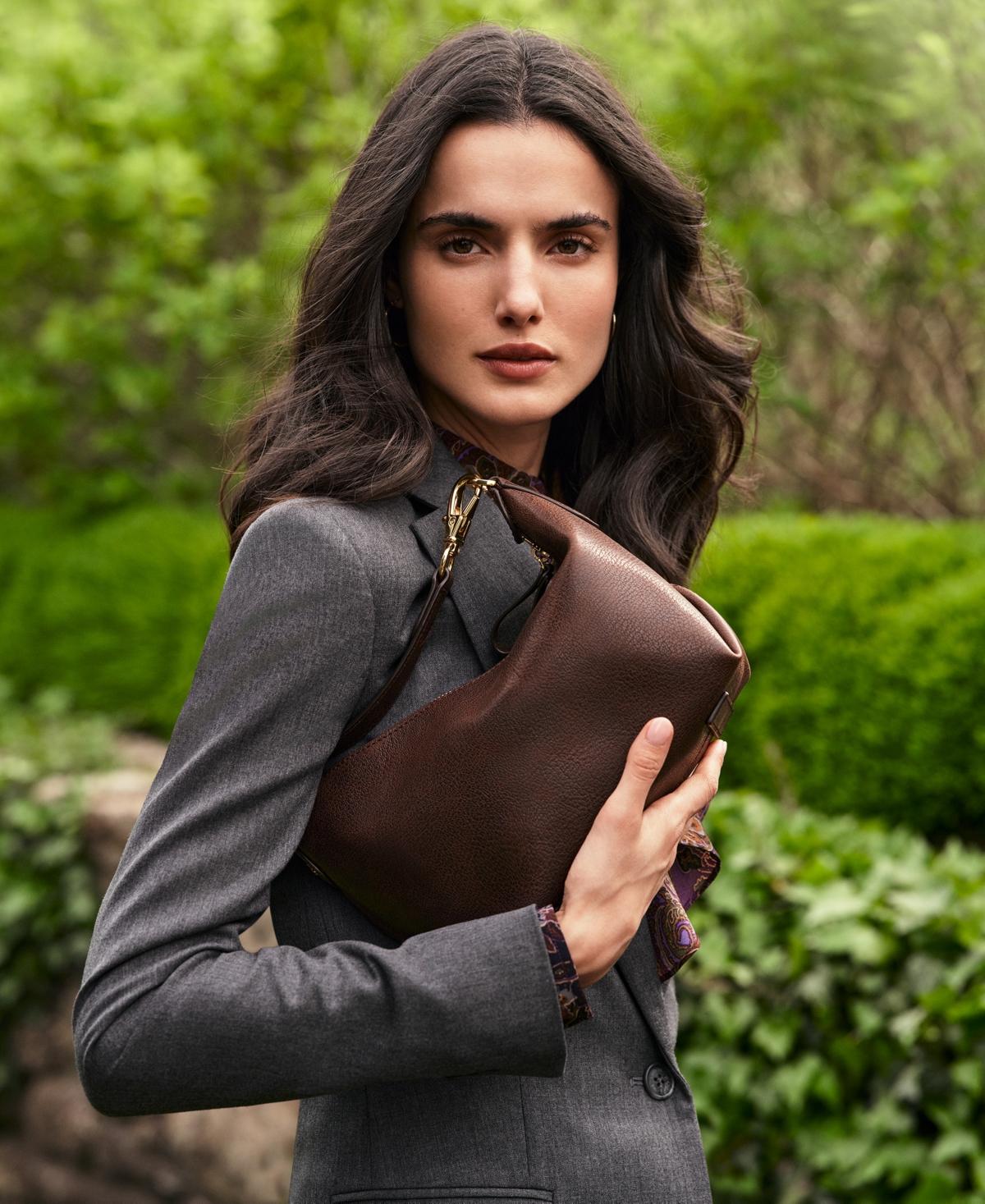 Lauren by Ralph Lauren Waxed Leather Small Kassie Shoulder Bag in Brown |  Lyst