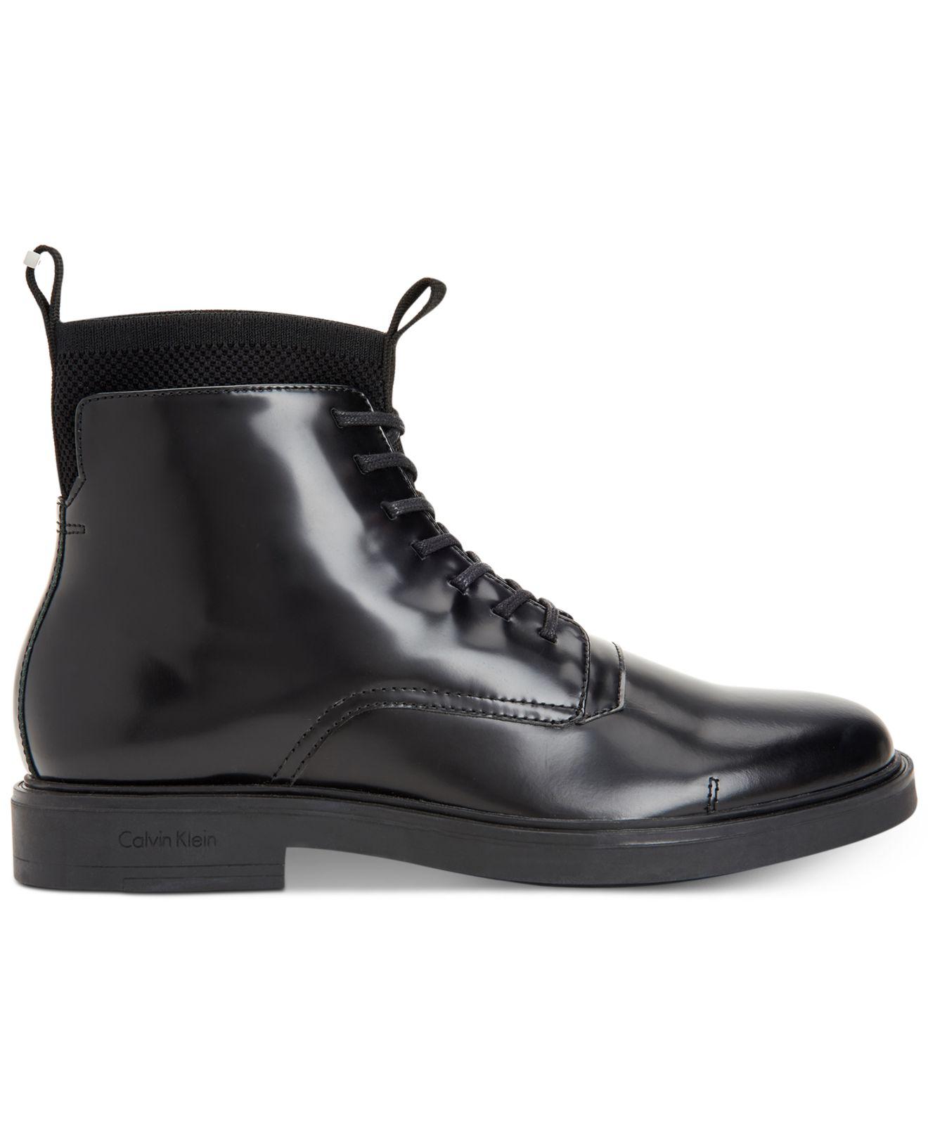 calvin klein devlin box leather boots
