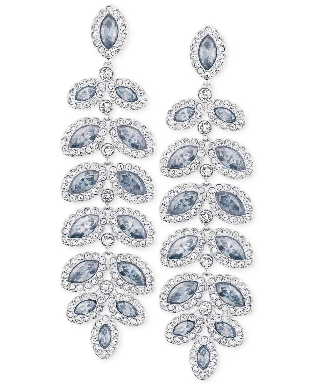 Swarovski Baron Pierced Earrings in Silver/Blue (Blue) | Lyst