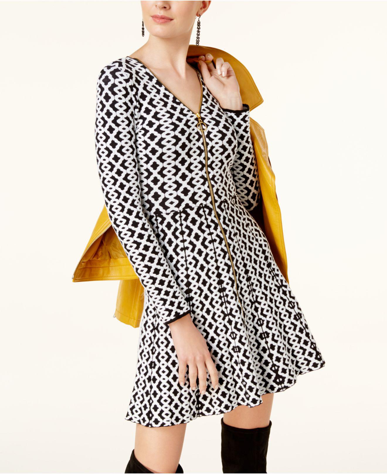 zip front sweater dress