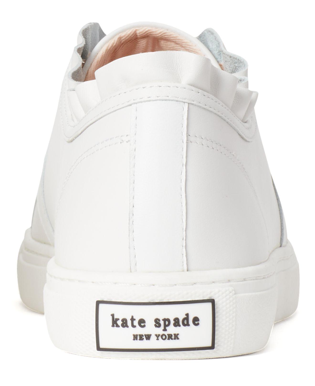 Kate Spade Leather Lance Ruffle Sneakers, Created For Macy's in 