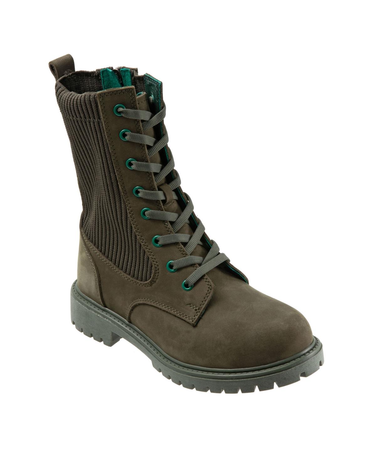 BUENO Stella Tall Lace up Boots in Green Lyst