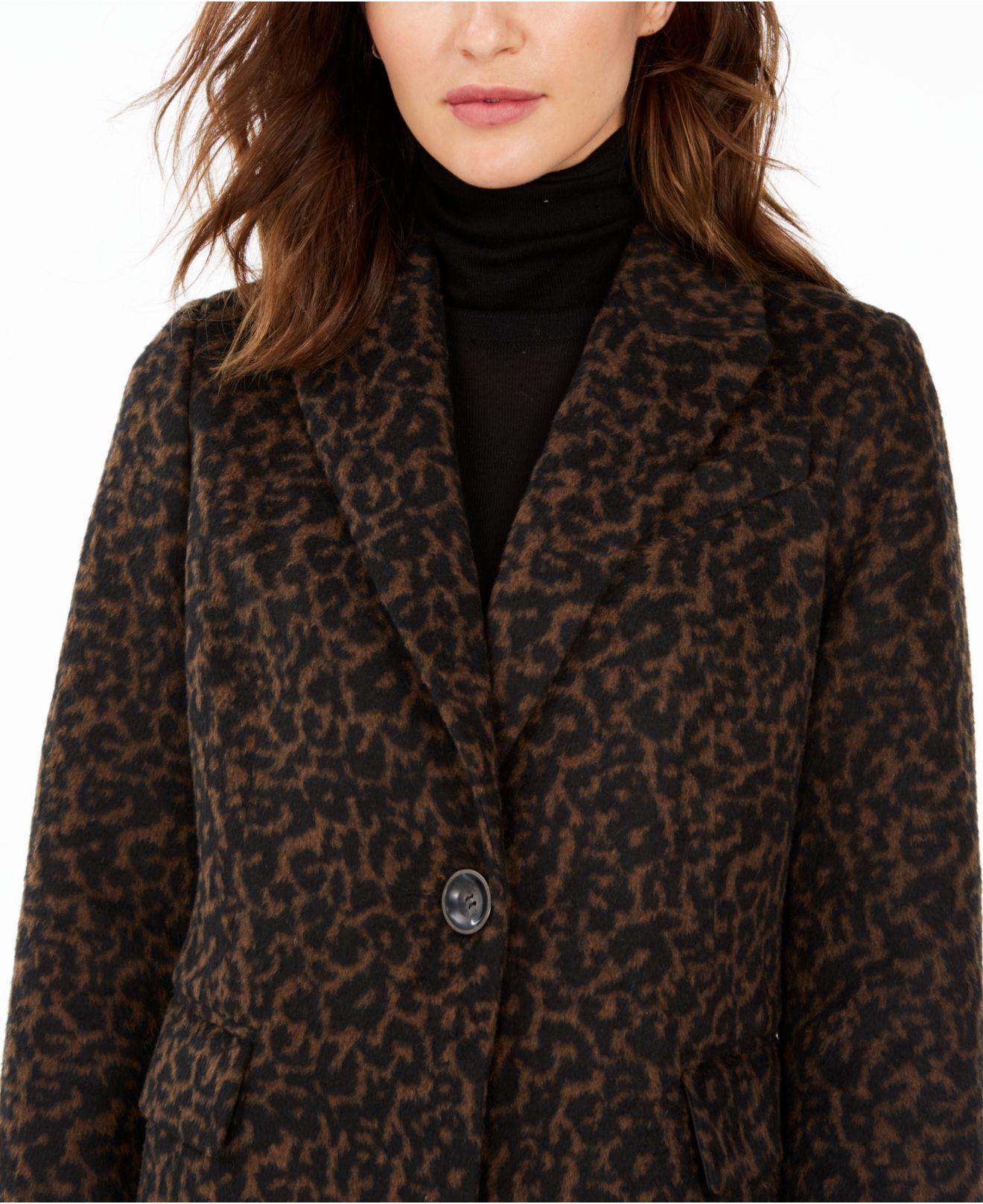 tahari leopard coat