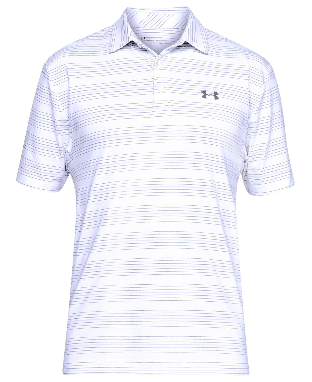 under armour striped golf polo