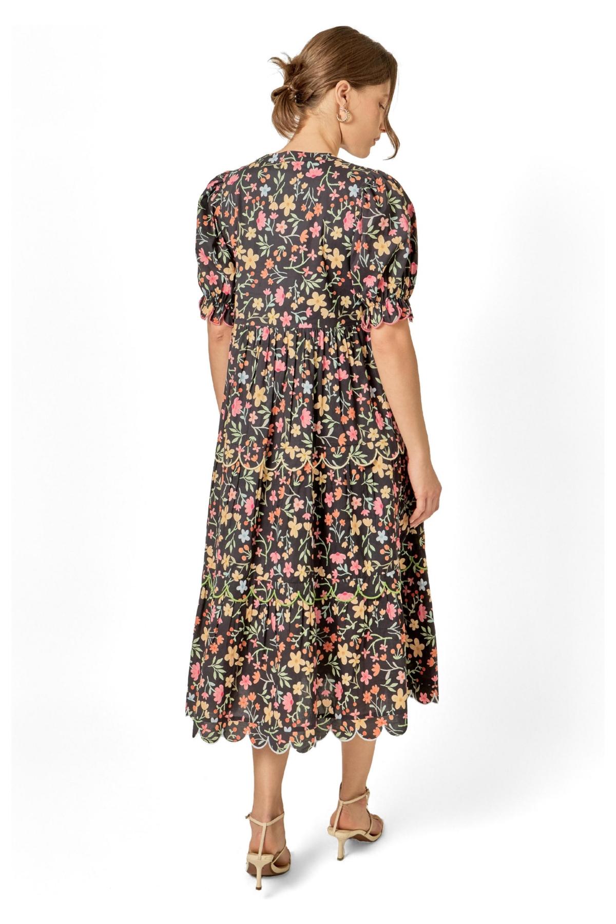 english factory scalloped edge midi dress English Factory