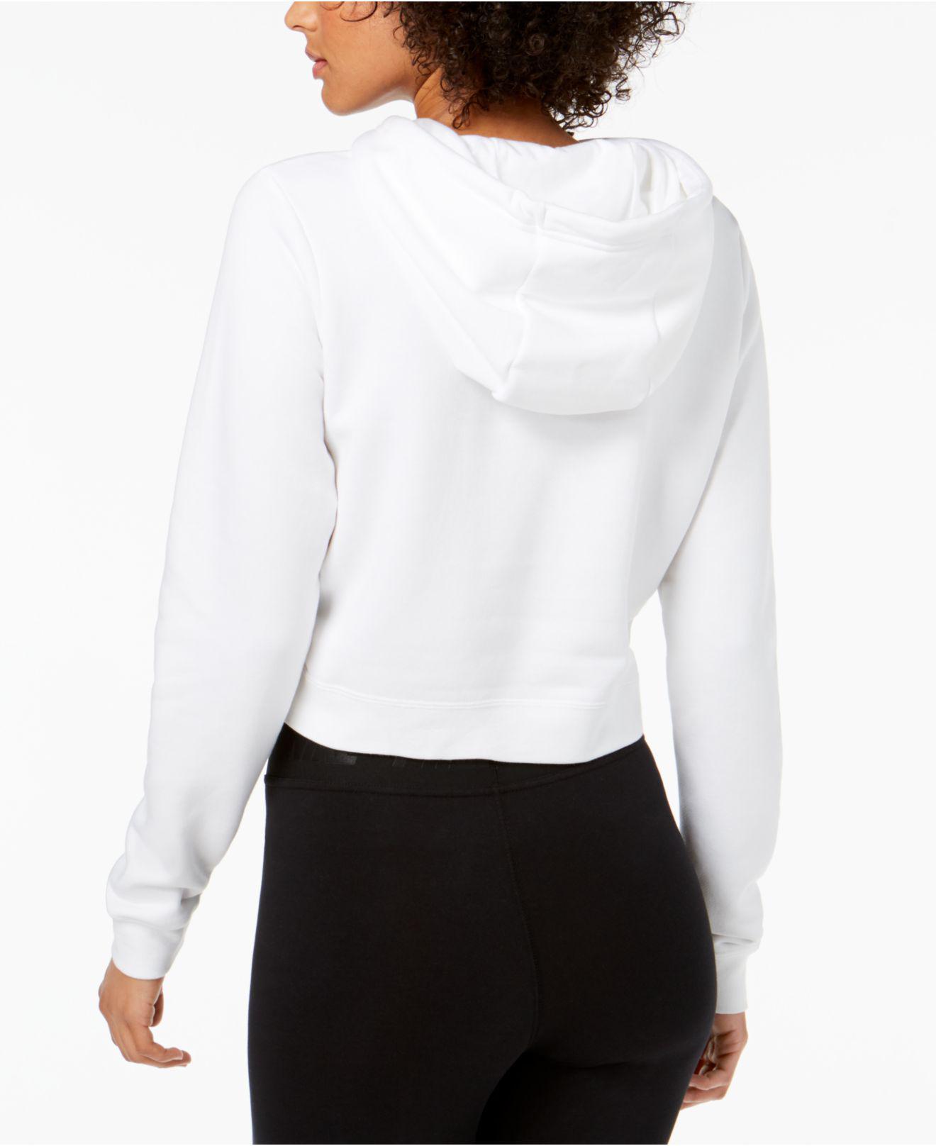 sportswear rally logo cropped fleece hoodie