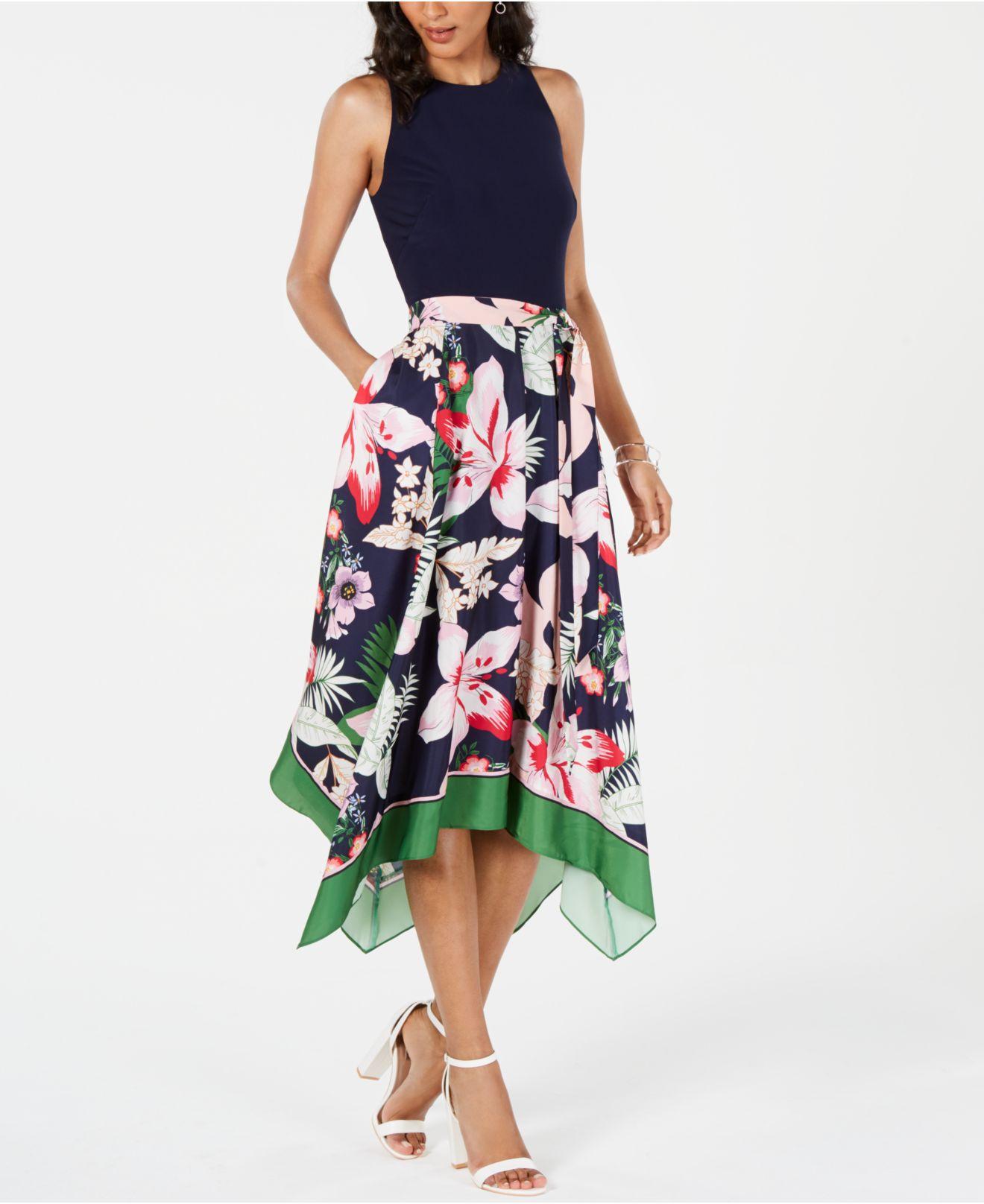 vince camuto navy floral dress