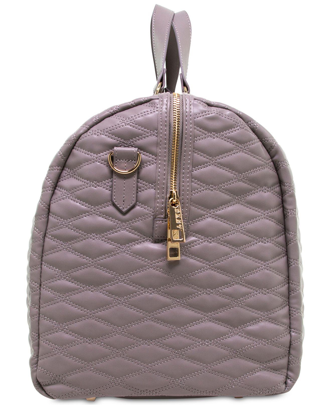 dkny quilted barrel duffle large