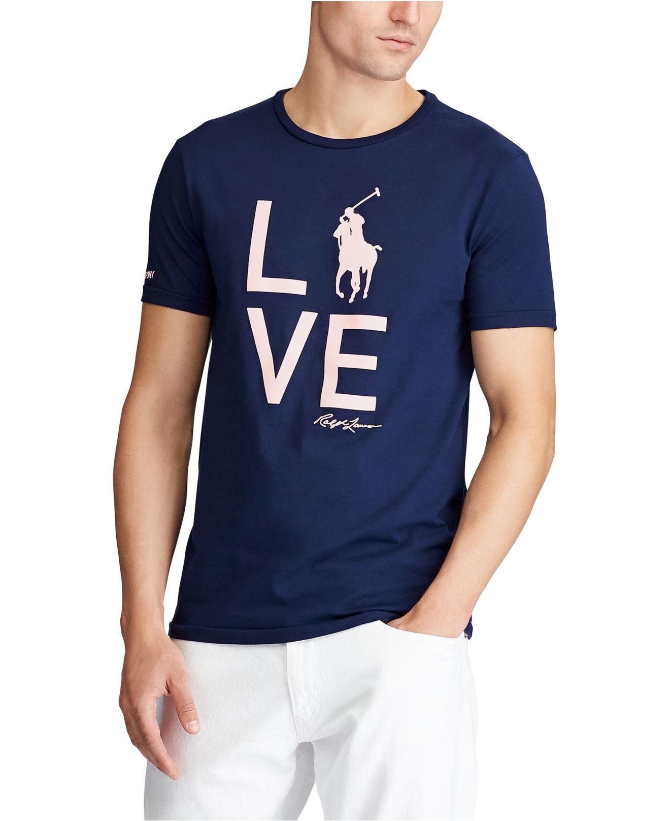 Ralph Lauren Cotton Pink Pony Live Love T-shirt in Blue for Men | Lyst