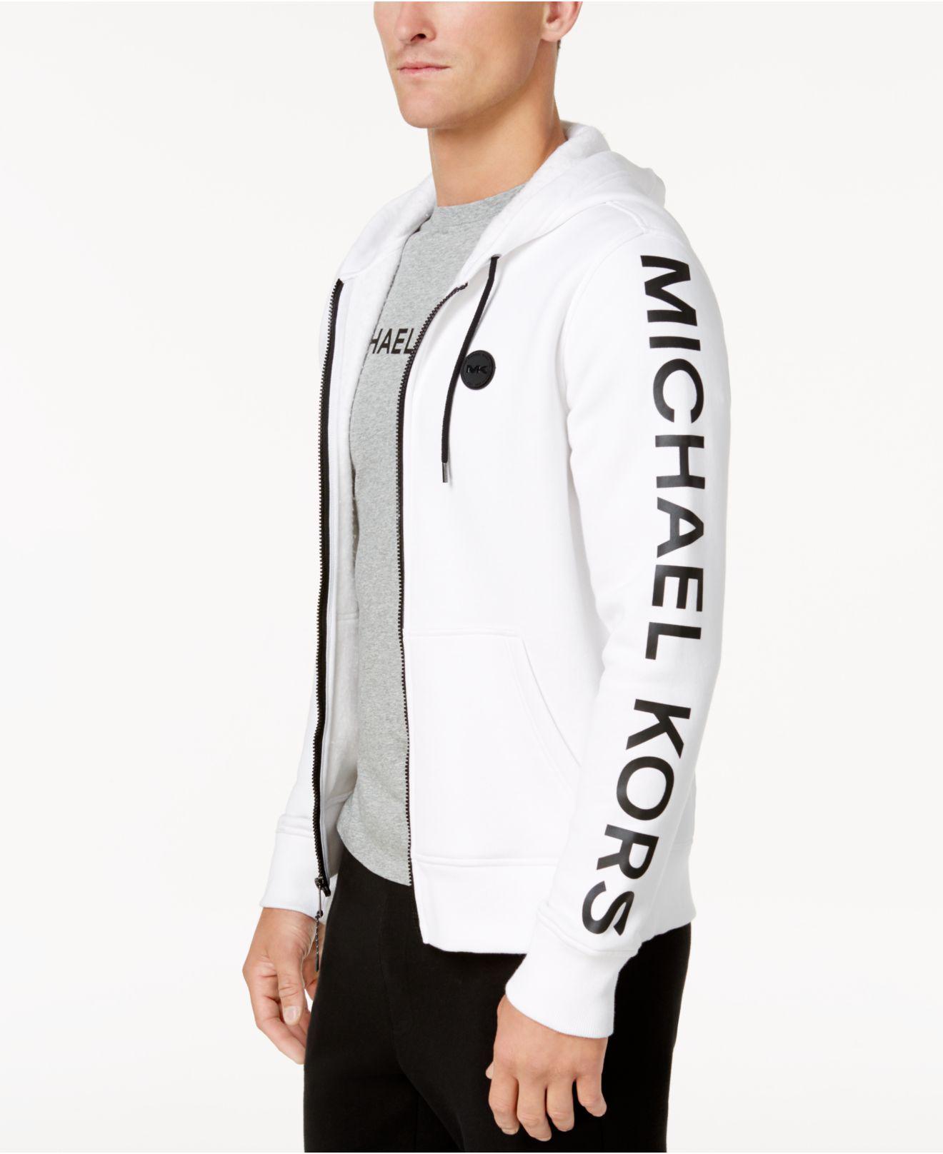Michael Kors Mens Logoprint Fleece Hoodie in White for Men  Lyst Canada
