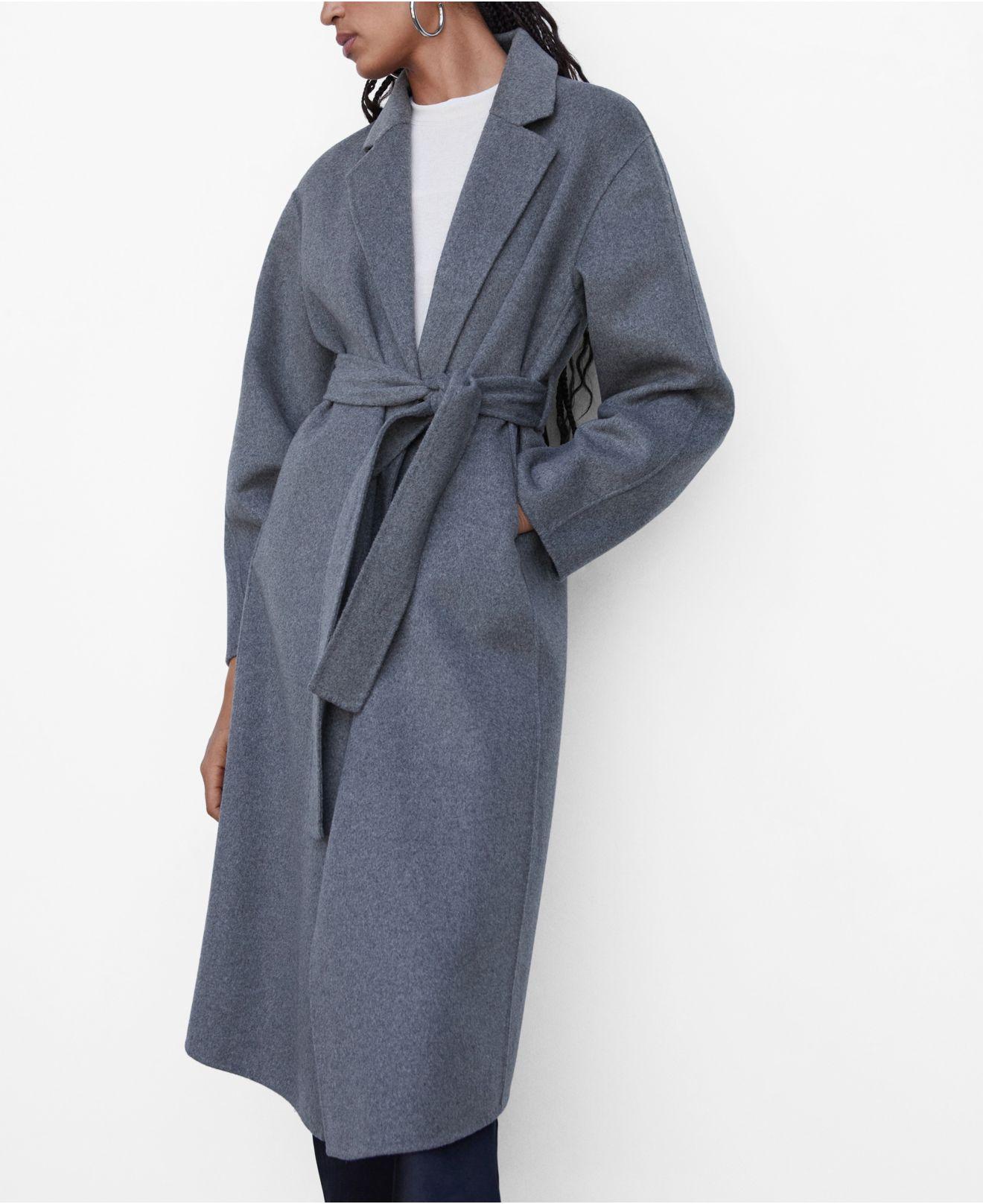 Mango Belt Handmade Coat in Blue Lyst