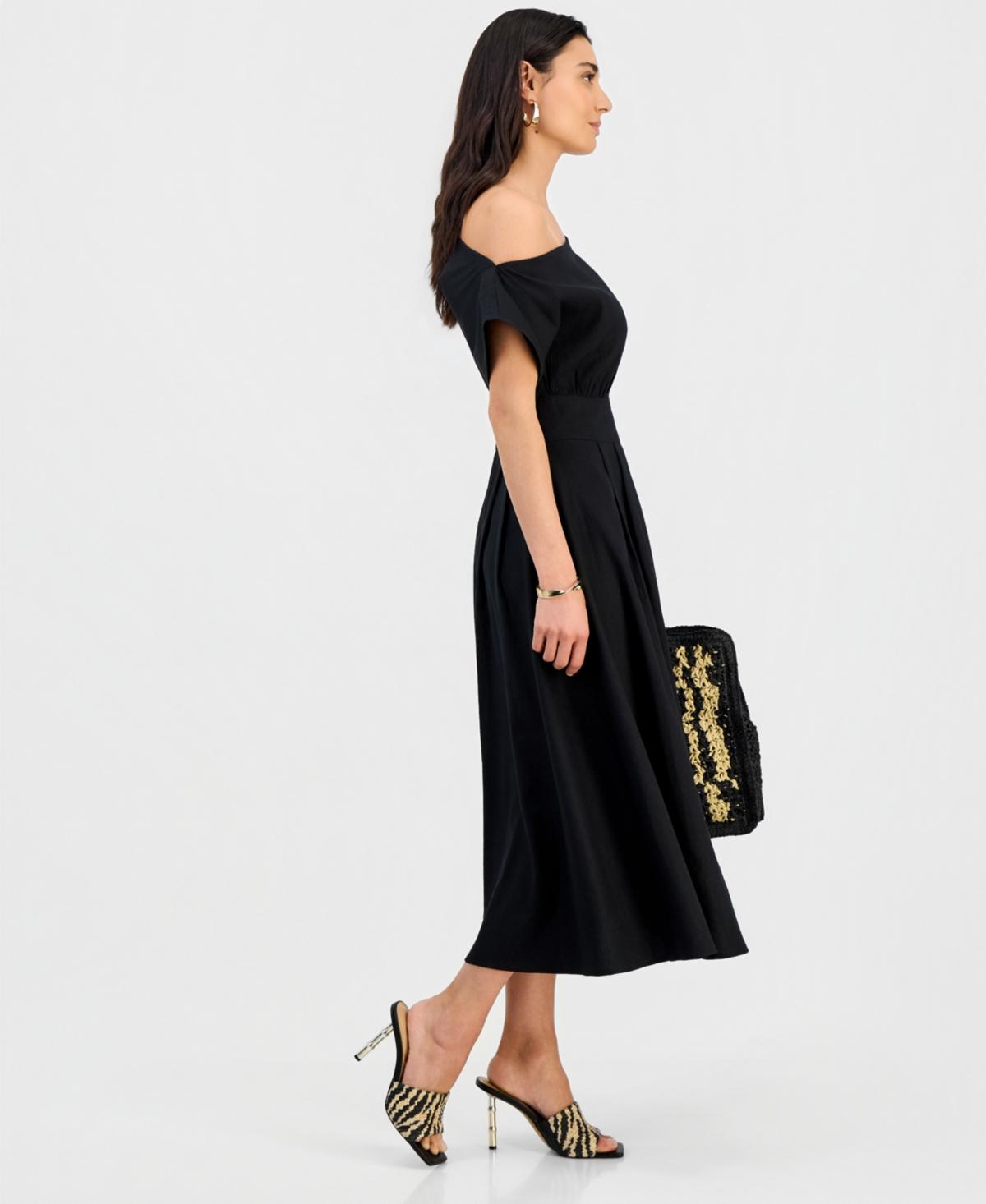 off the shoulder black dress macys Women's Black Formal & Tie Dresses