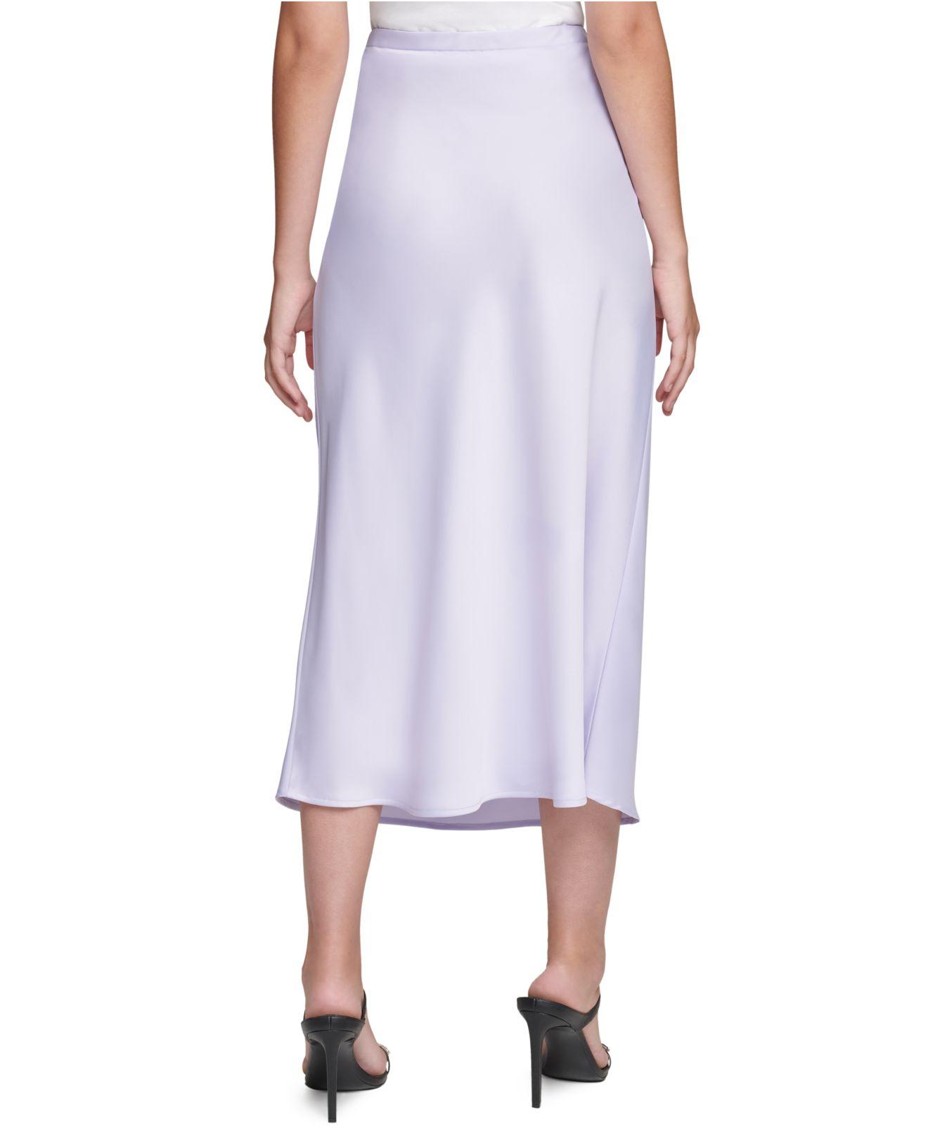 Calvin Klein Synthetic A-line Midi Skirt in Purple - Lyst