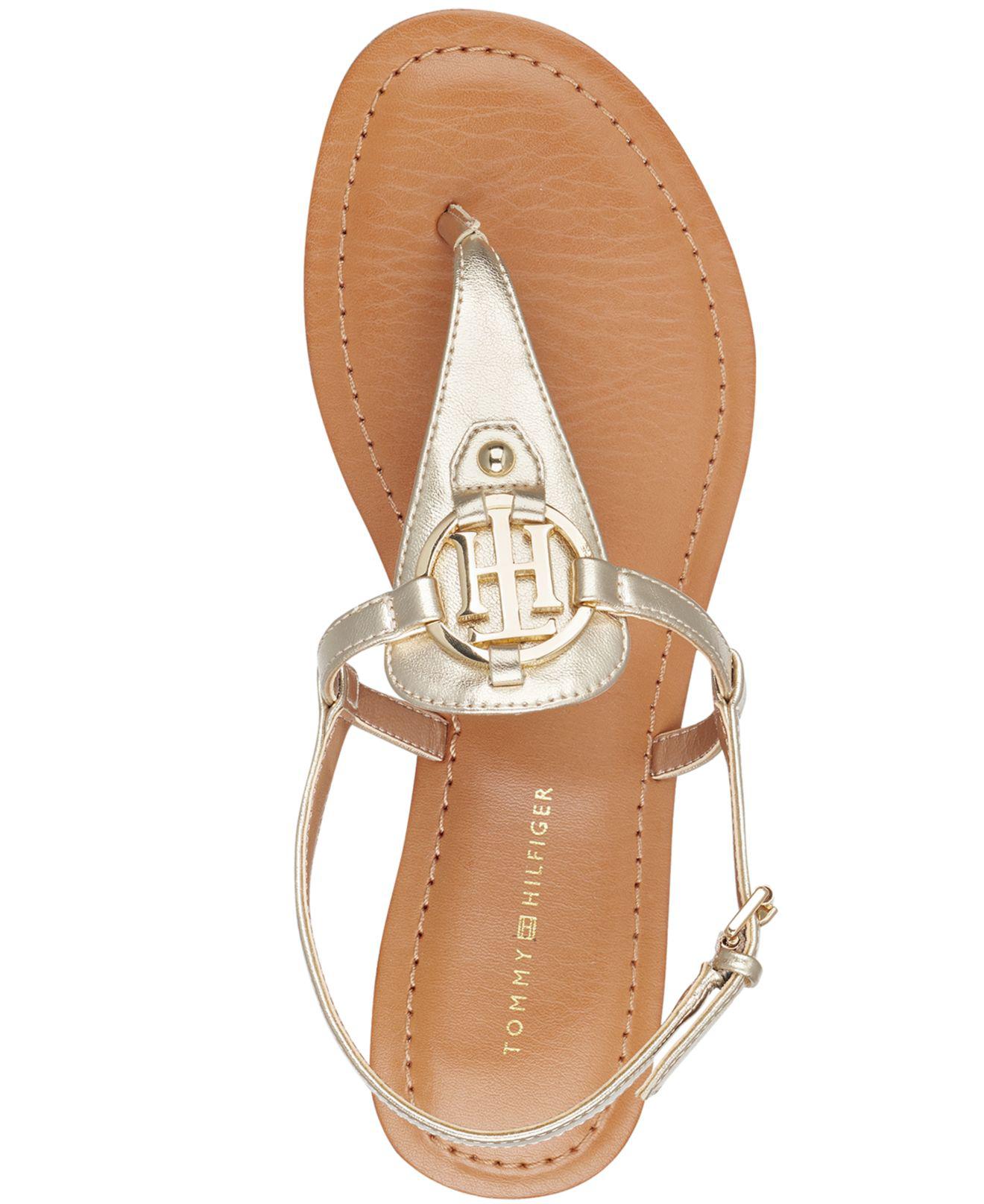 tommy hilfiger gold sandals