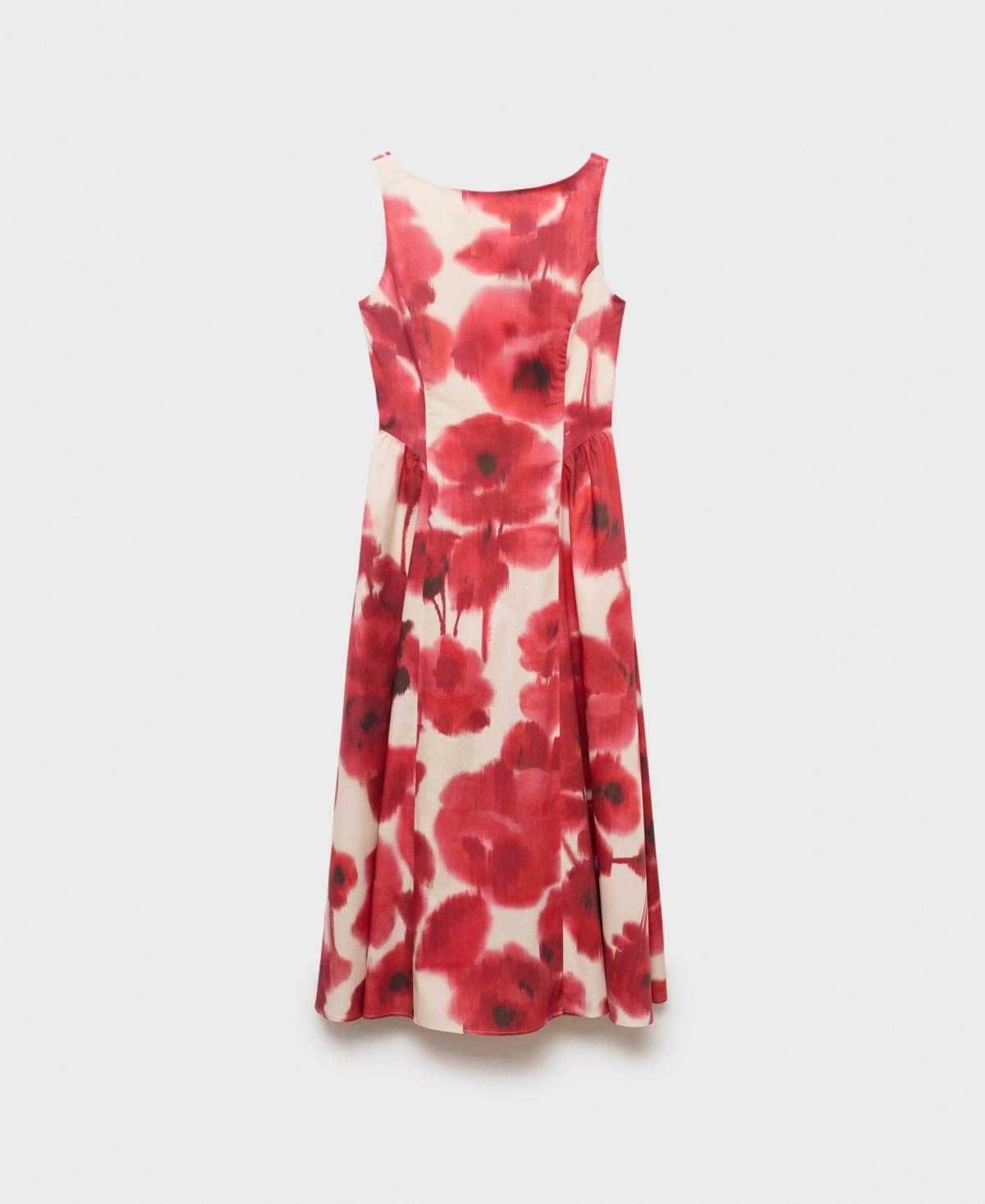 Mango Floral-print Flared Dress | Lyst