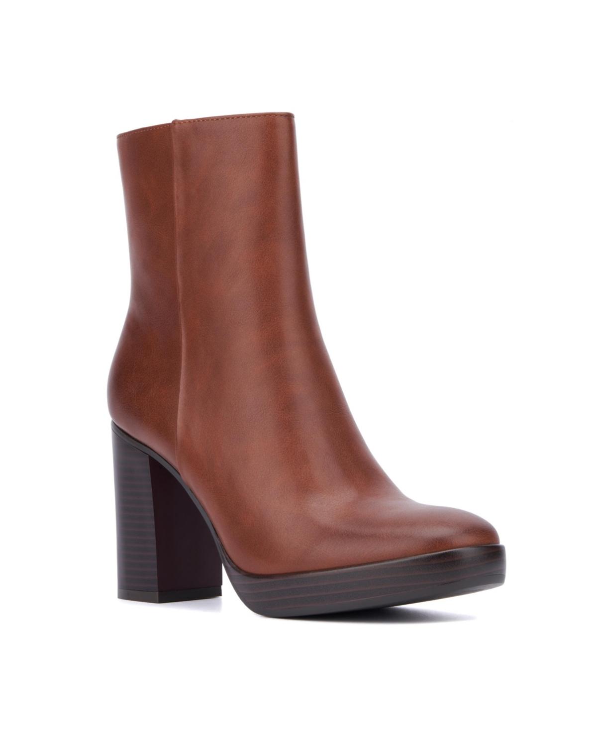 New York & Company Fay- Chunky Heel Ankle Boot in Brown | Lyst