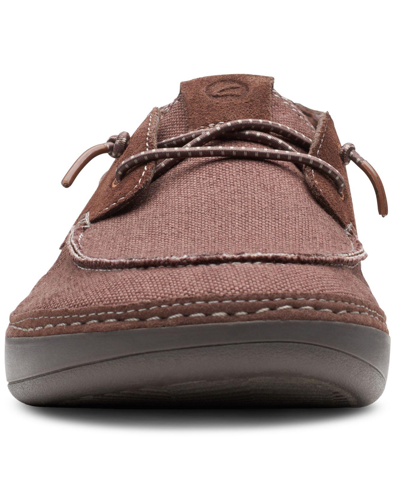 Clarks Higley Tie Slip-on Canvas Boat Shoes in Brown for Men | Lyst