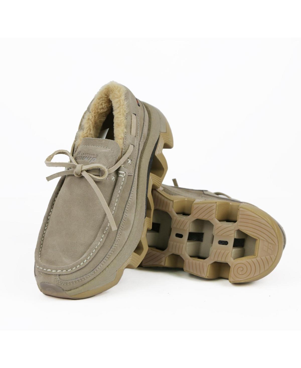 NEW PINNIP mens genuine suede snow loafer in light grey Men main image 3