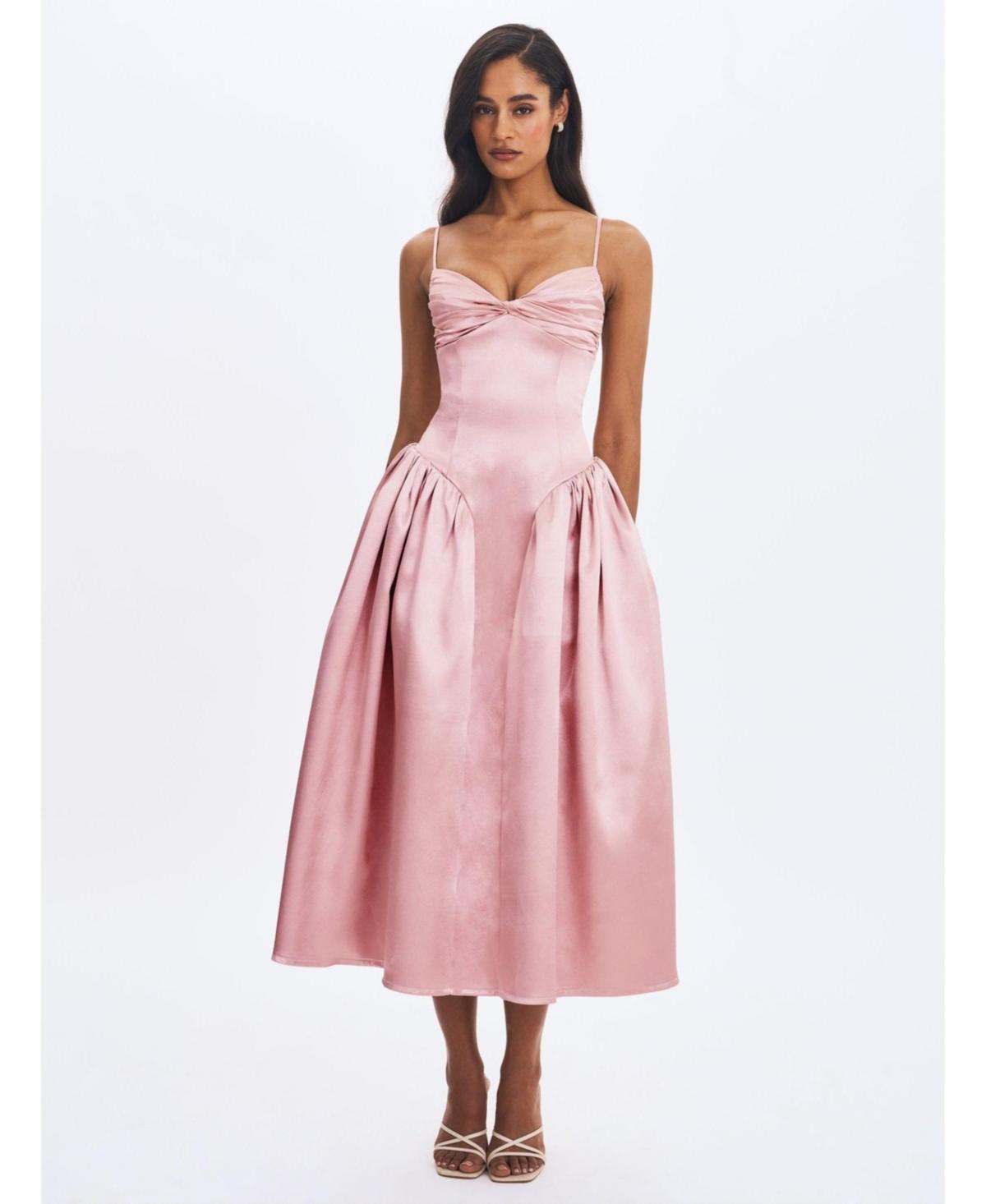 green emerald velvet dress LICARIA DEEP V-NECK PALE PINK WOOL CREPE PENCIL DRESS – Marimo Fashion