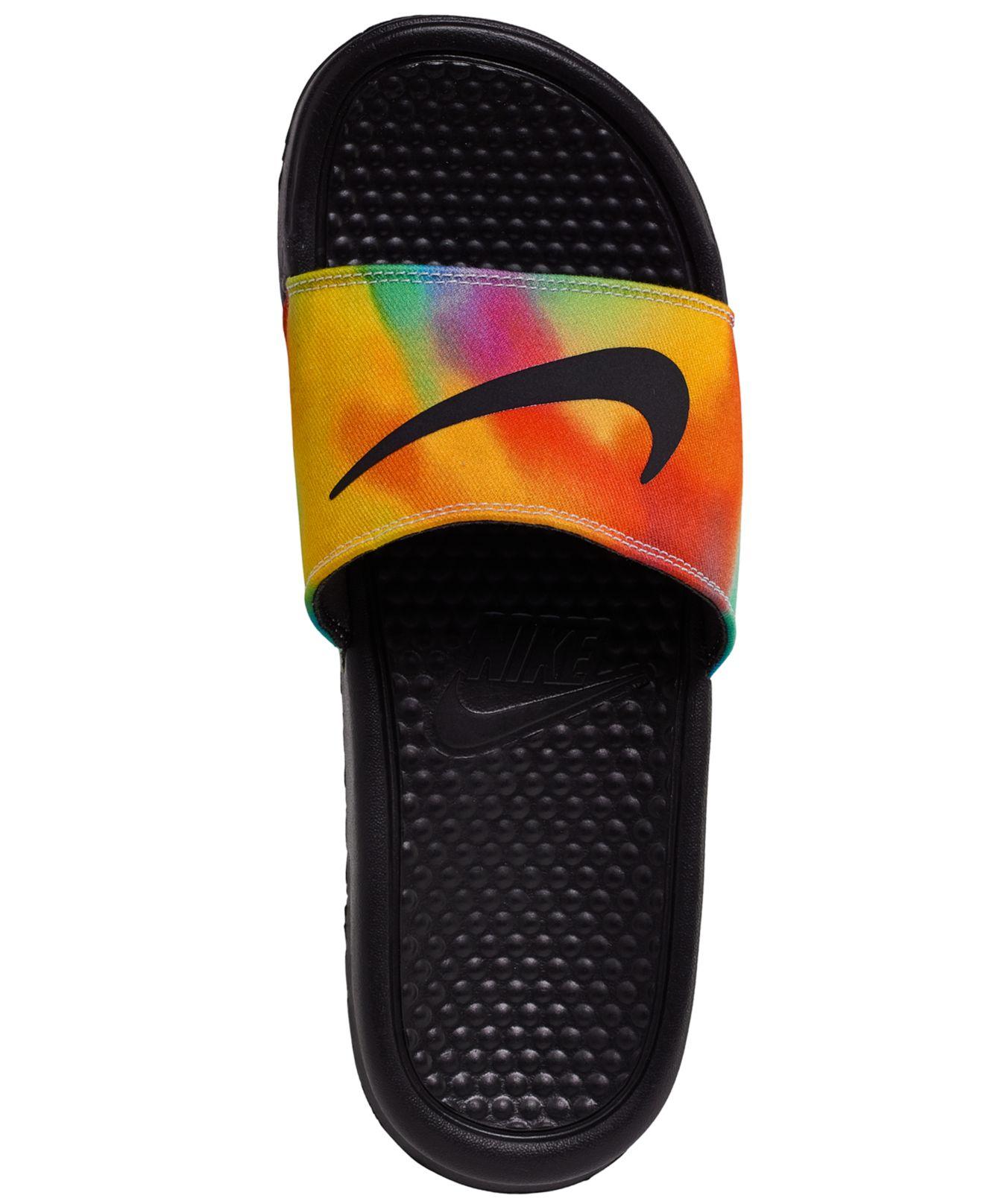 tie dye nike slides