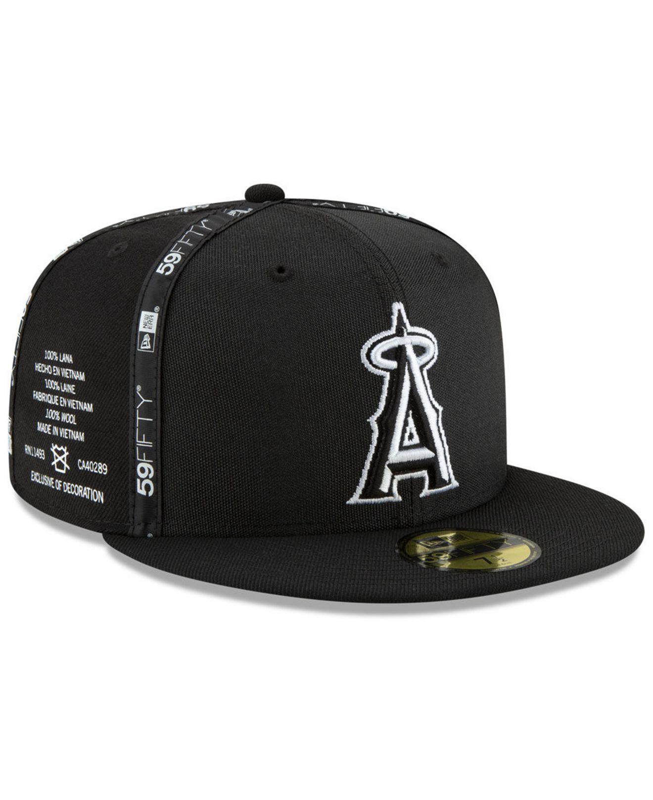Los Angeles Angels New Era Black On Black 59FIFTY Fitted Hat