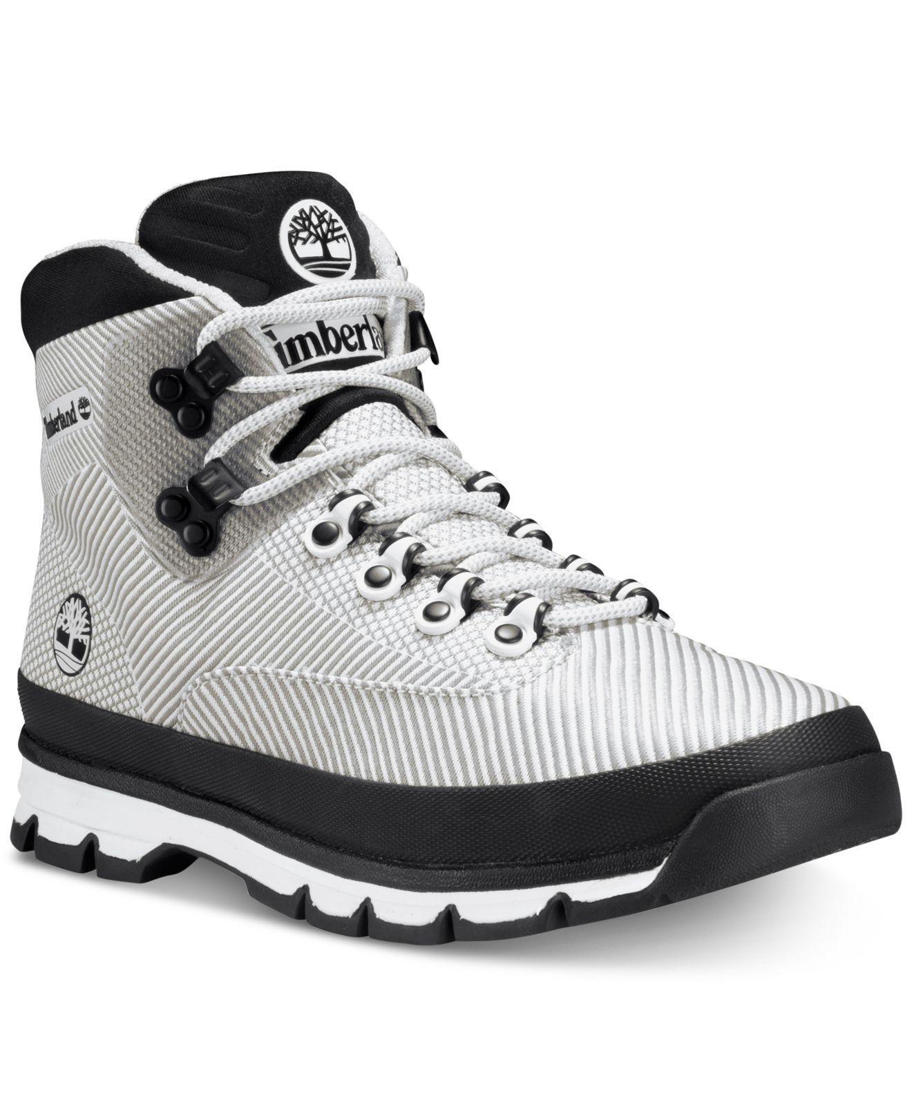 Timberland Synthetic Euro Hiker Jacquard Boots in White for Men | Lyst