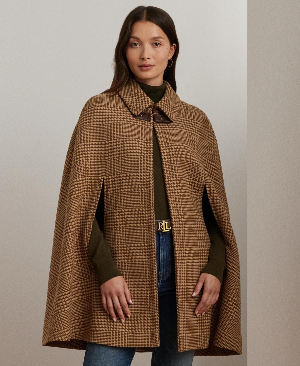 Ralph Lauren Wool-blend Cape Coat in Brown | Lyst