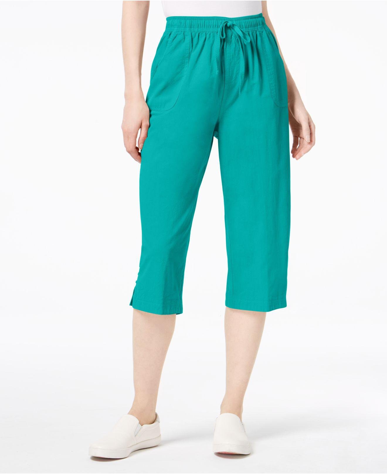 Karen Scott Cotton Drawstring Capri Pants, Created For Macy's | Lyst