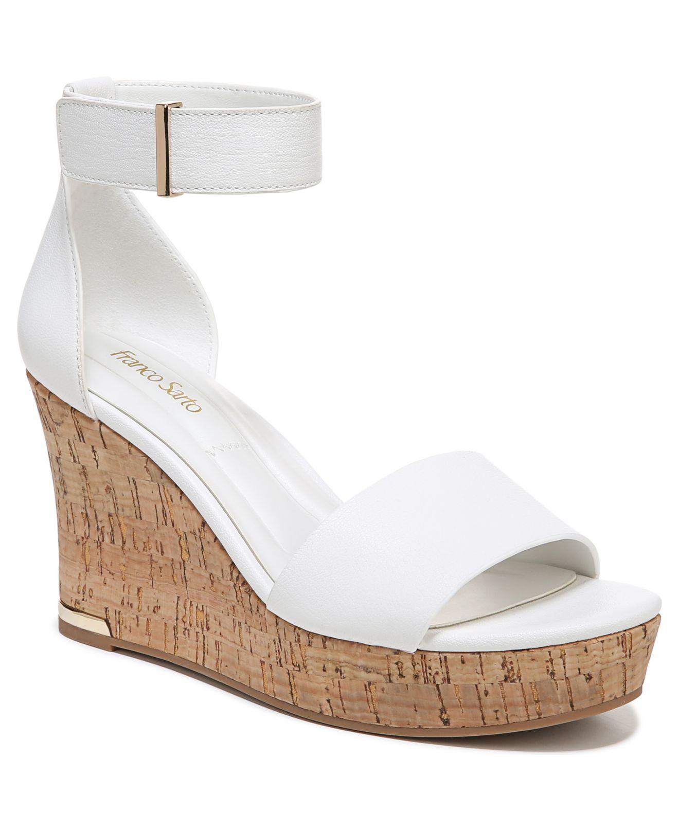 white cork heel