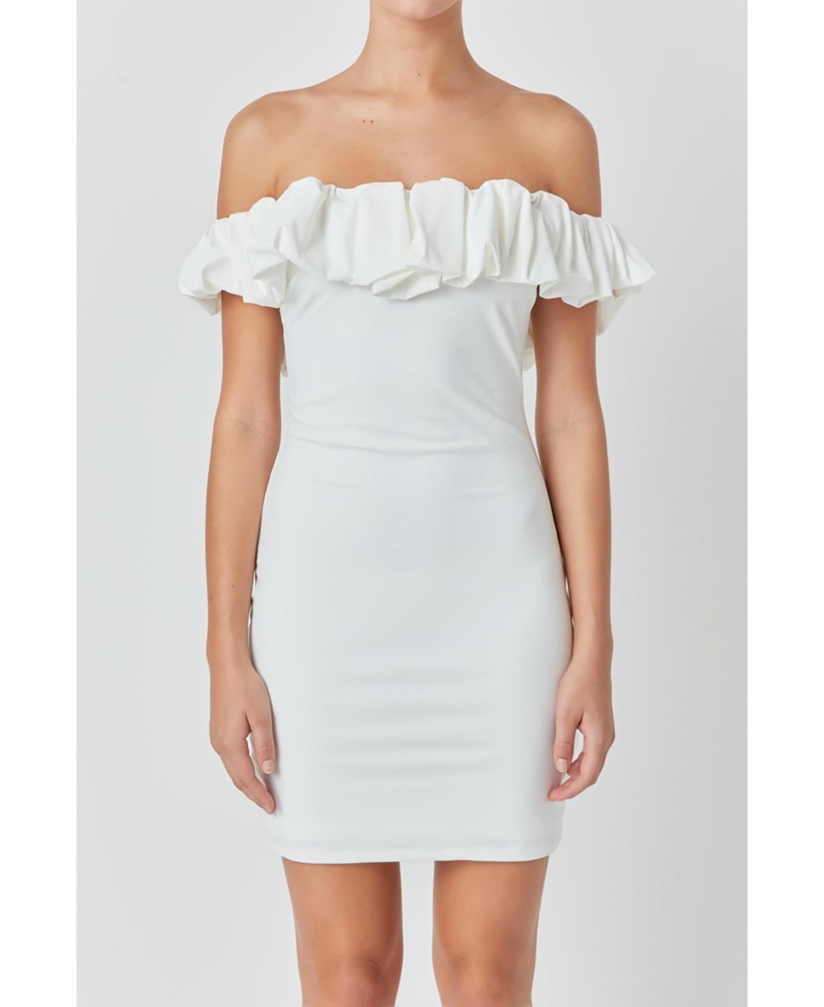Off the Shoulder Pink A-line Short Bubble Dress main image 0