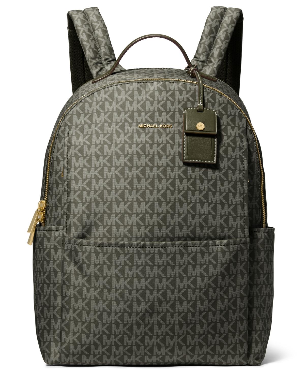 Michael Kors Sable Large Printed Signature Logo Backpack in 