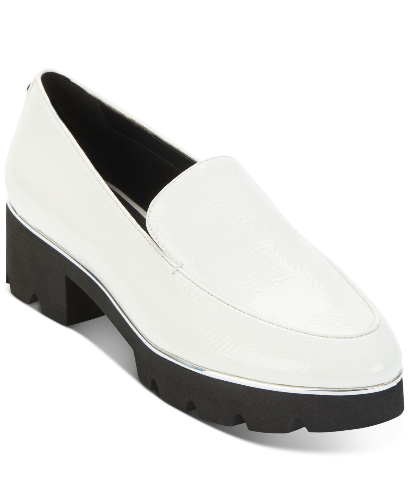 DKNY Leather Alley Loafers, Created For Macy's in White ...
