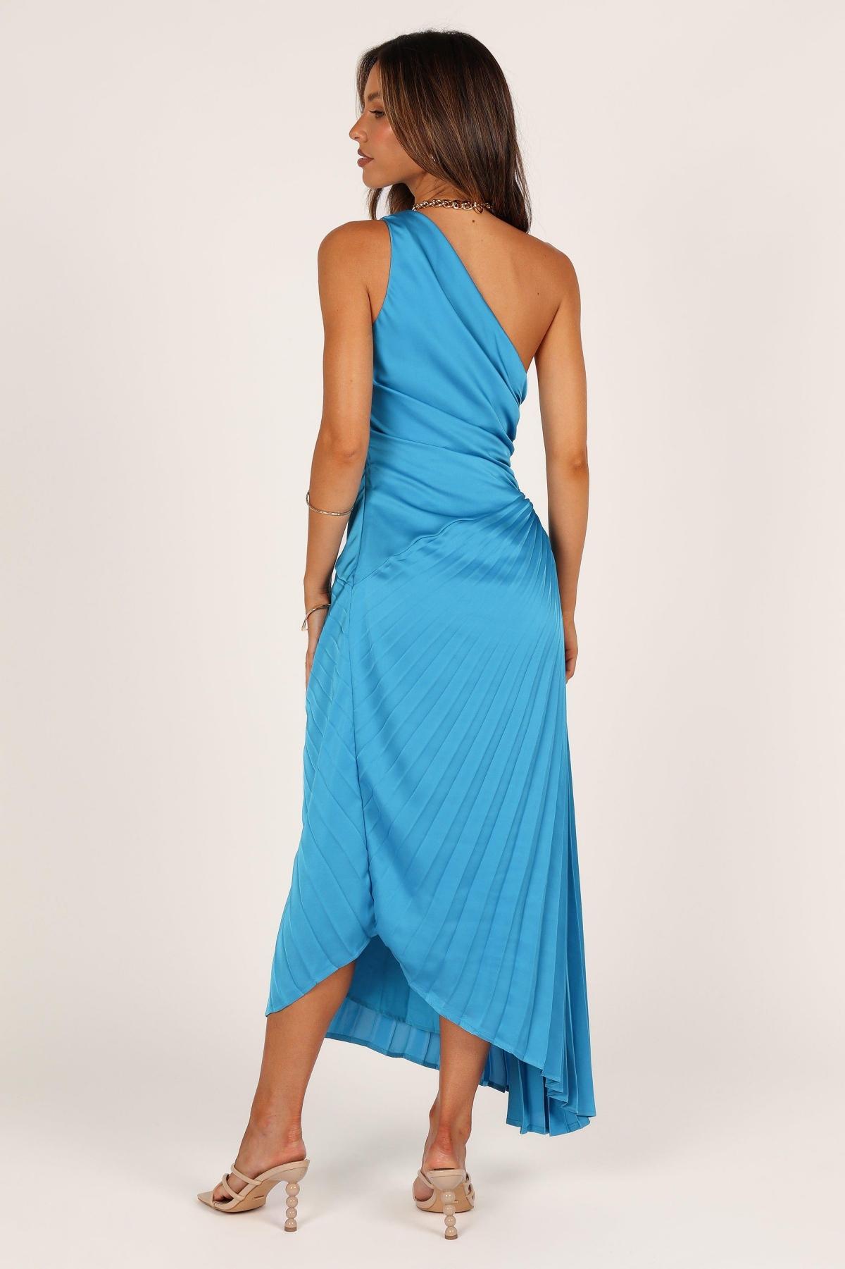 Petal & Pup Flin Pleated One Shoulder Midi Dress in Blue | Lyst Petal & Pup Flin Pleated One Shoulder Midi Dress in Blue | Lyst