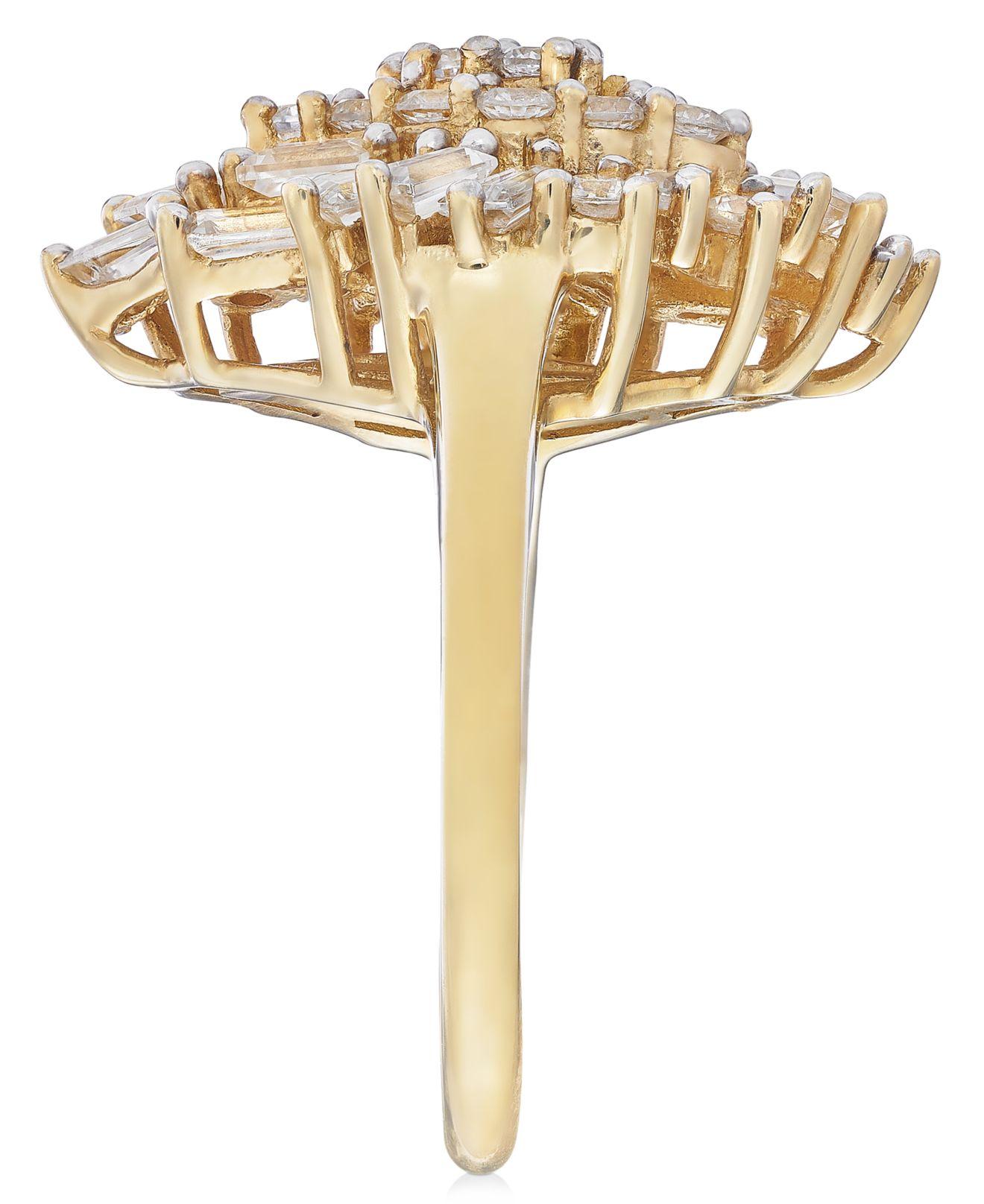 商品 ラップド イン ラヴ レディース ブレスレット バングル アンクレット アクセサリー Diamond Flower Cluster Link  Bracelet ct. in 14k Gold, Created for Macy's Yellow Gold 