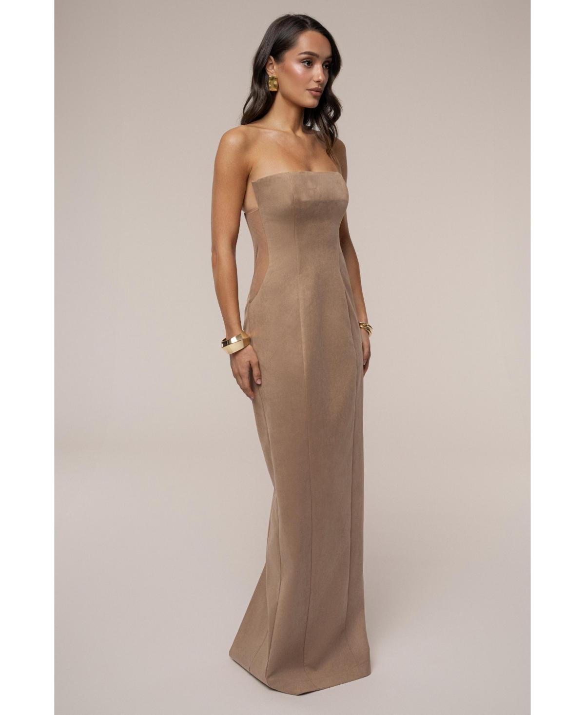 chinese dress ladies Women's Vintage Western Suede-Look Maxi Dress Boho Fringe & Waist Ruff –  jenell_harbin main image 1