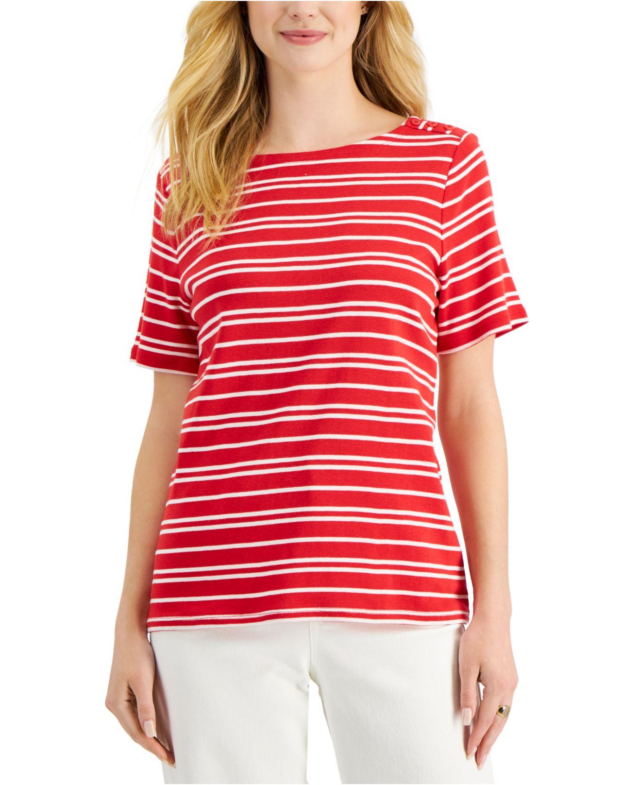 Charter Club Striped Boat-neck Cotton 
