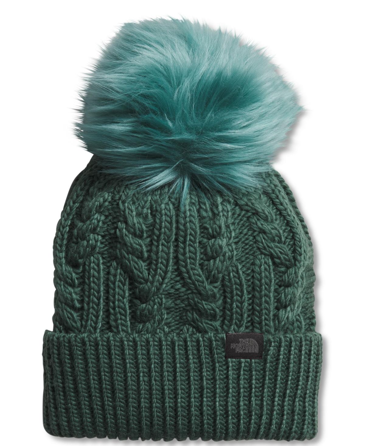 The North Face Oh Mega Cable Knit Pom Pom Beanie in Green Lyst