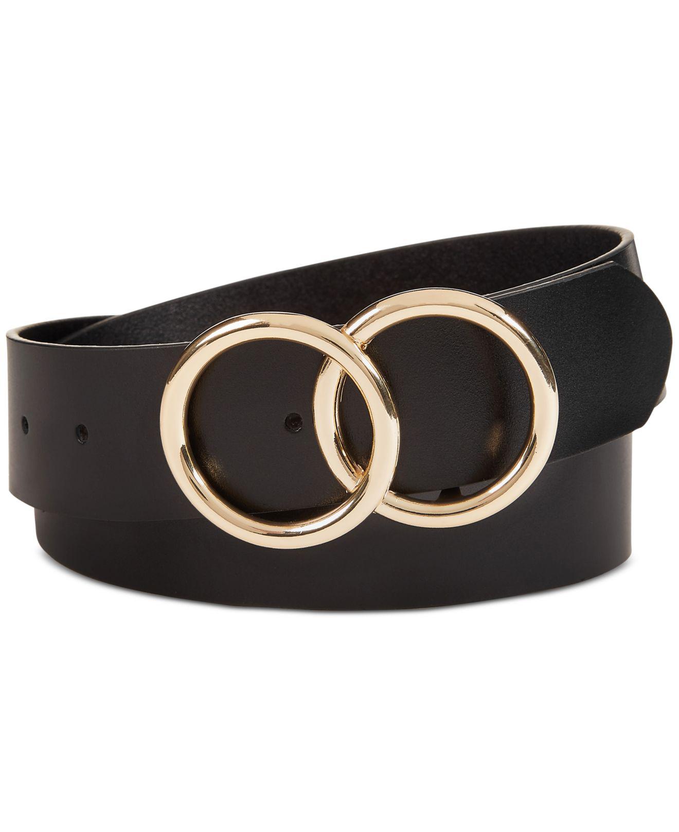 INC International Concepts Leather Inc Double Circle Belt, Created For ...