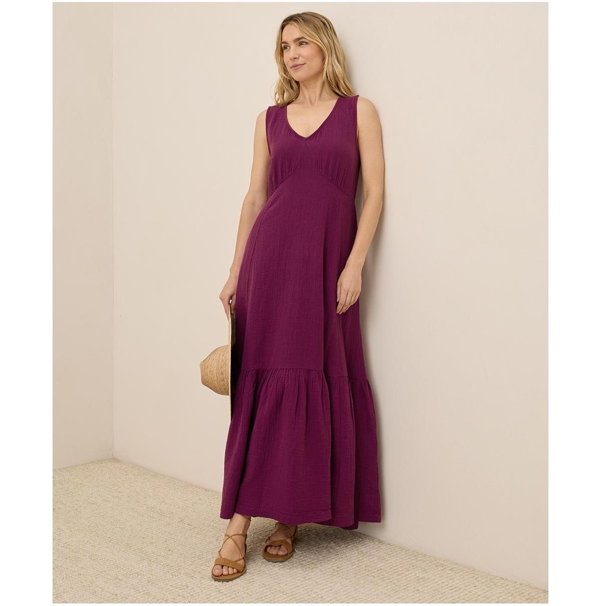 purple brunch dress Purple Floral Printed High Neck Draped Sleeveless Maxi Dress