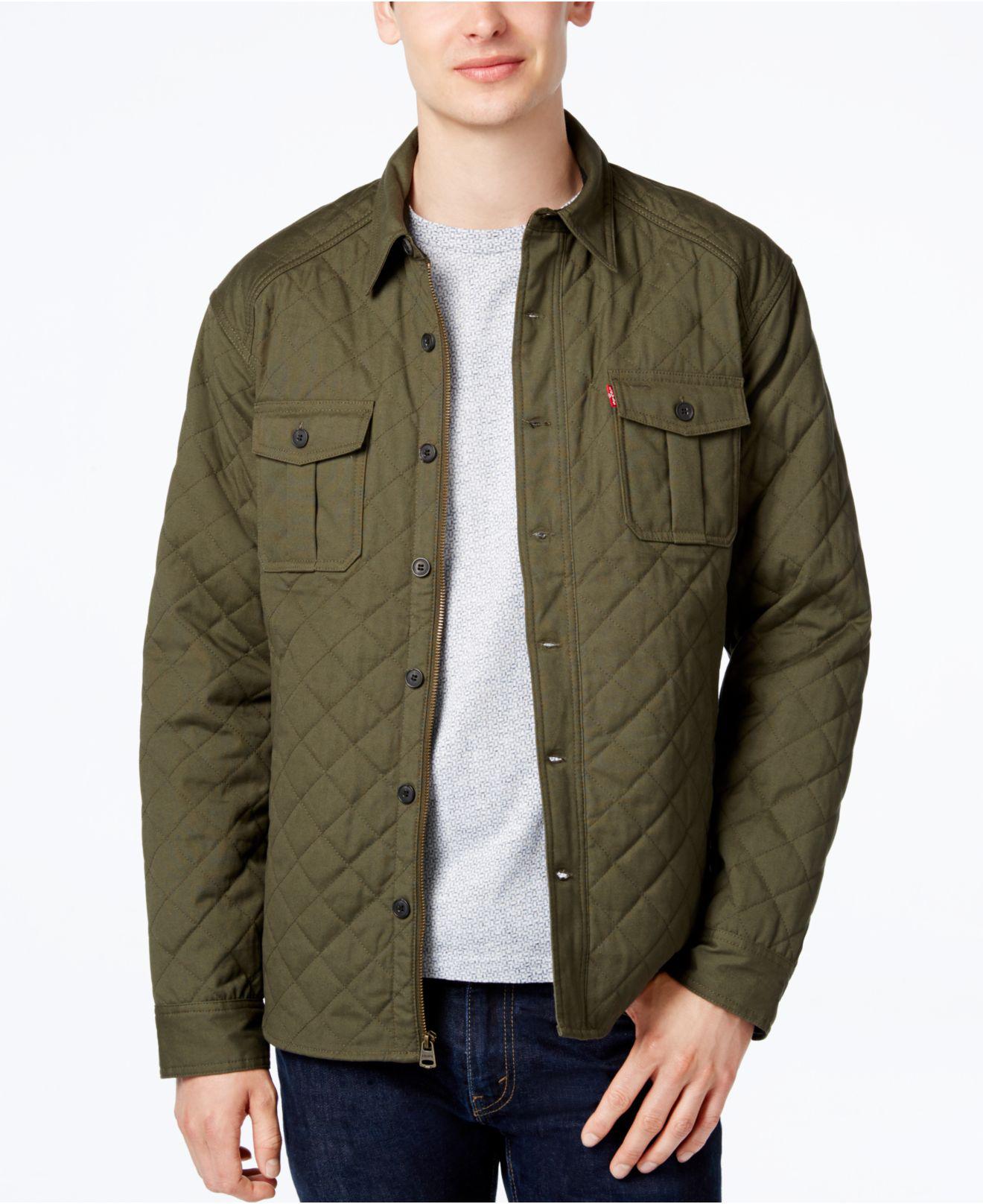 Levi's Synthetic Men's Quilted Shirt Jacket in Army Green (Green) for ...