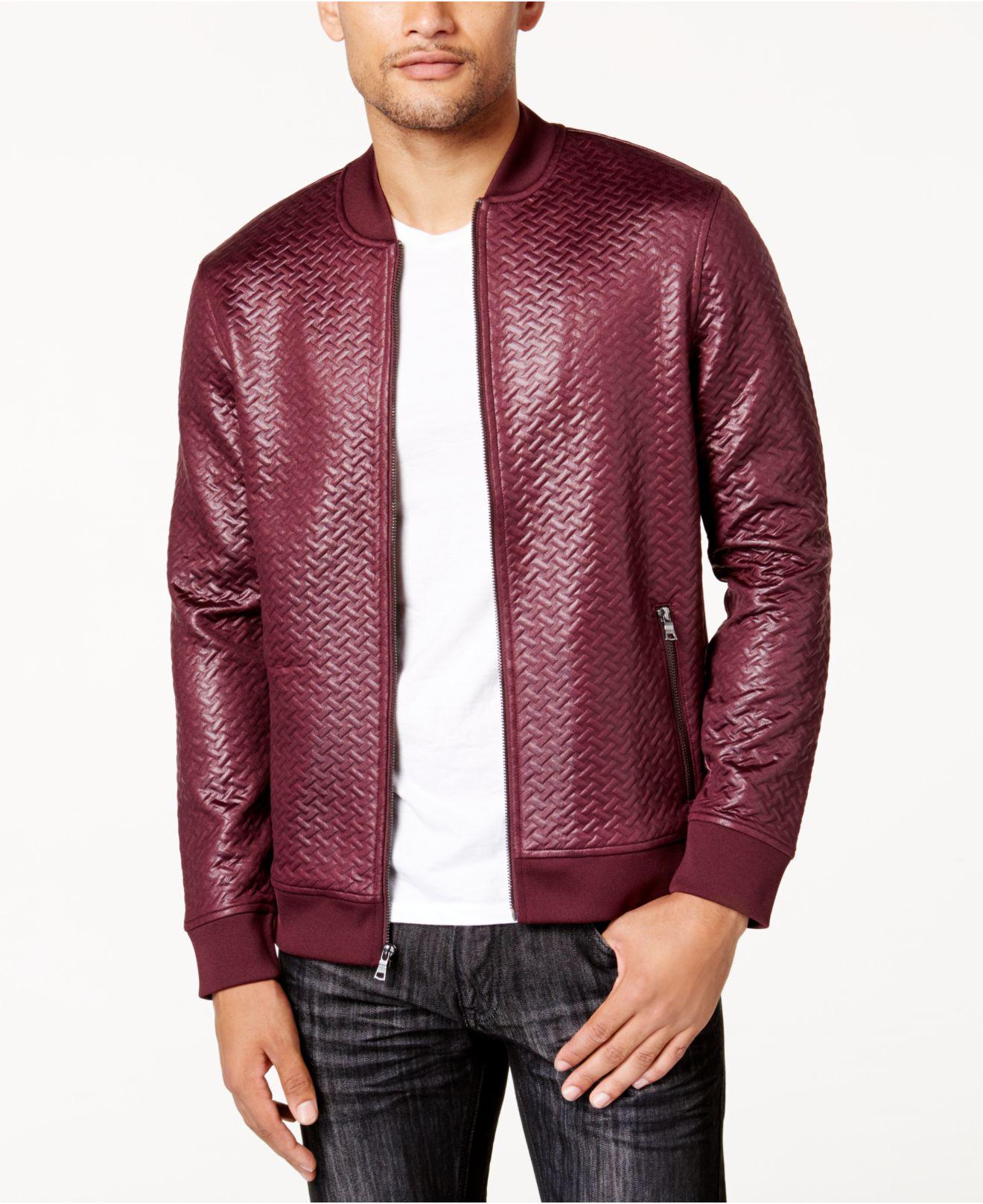 INC International Concepts Basket-weave Bomber Jacket, Created For Macy ...