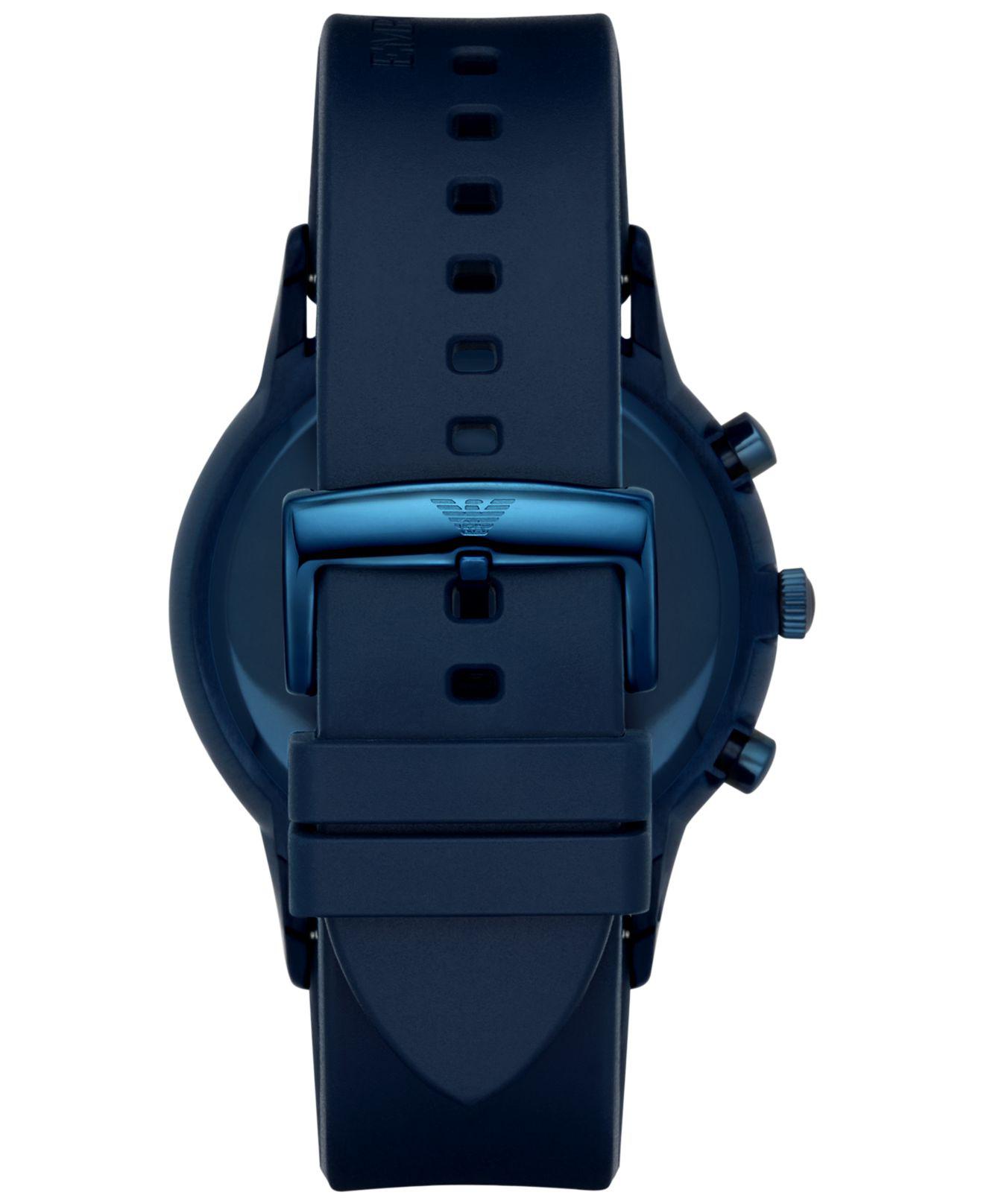 emporio armani watch blue rubber strap