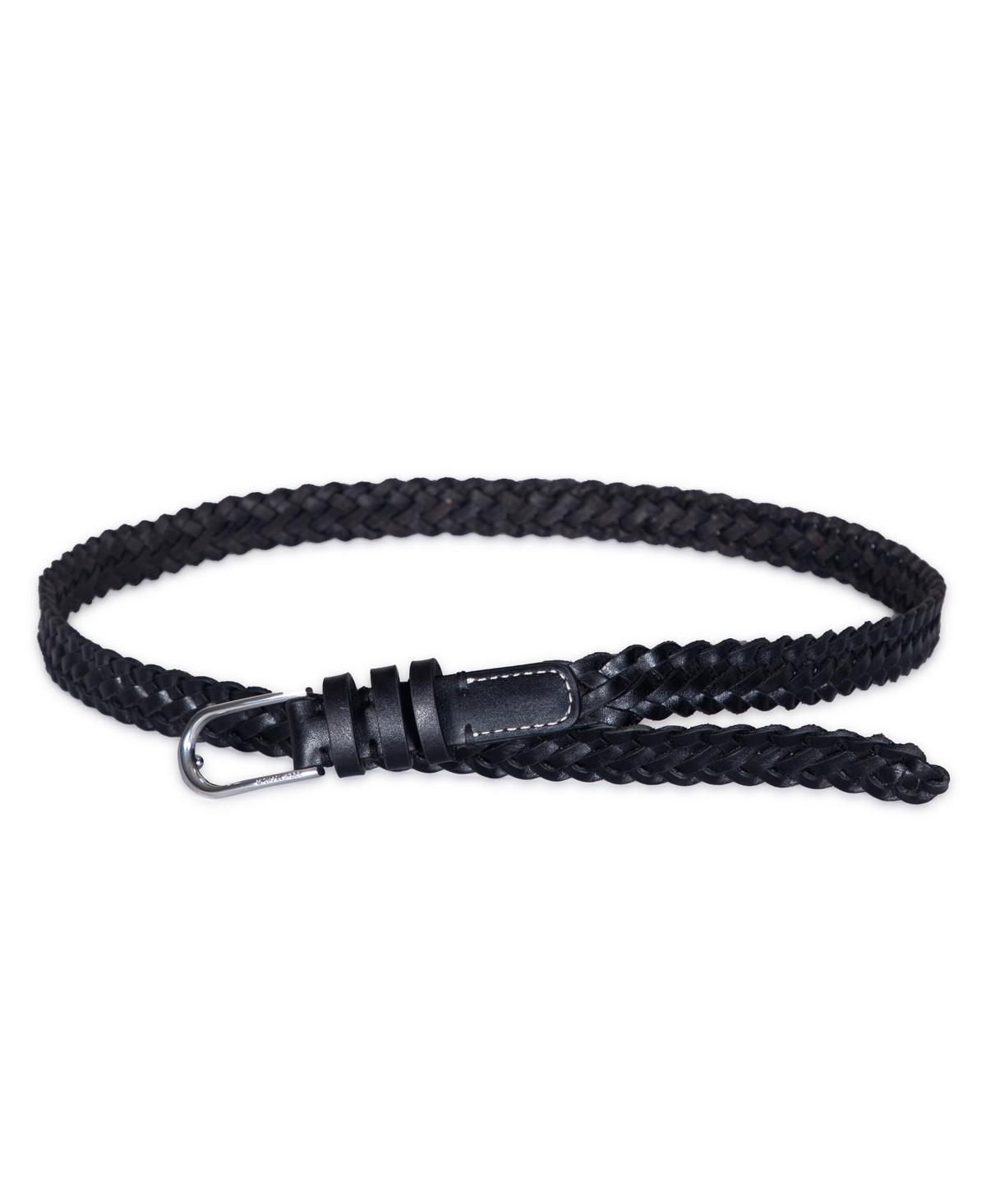 Michael Kors Micheal Kors Braided Leather Belt in Black | Lyst