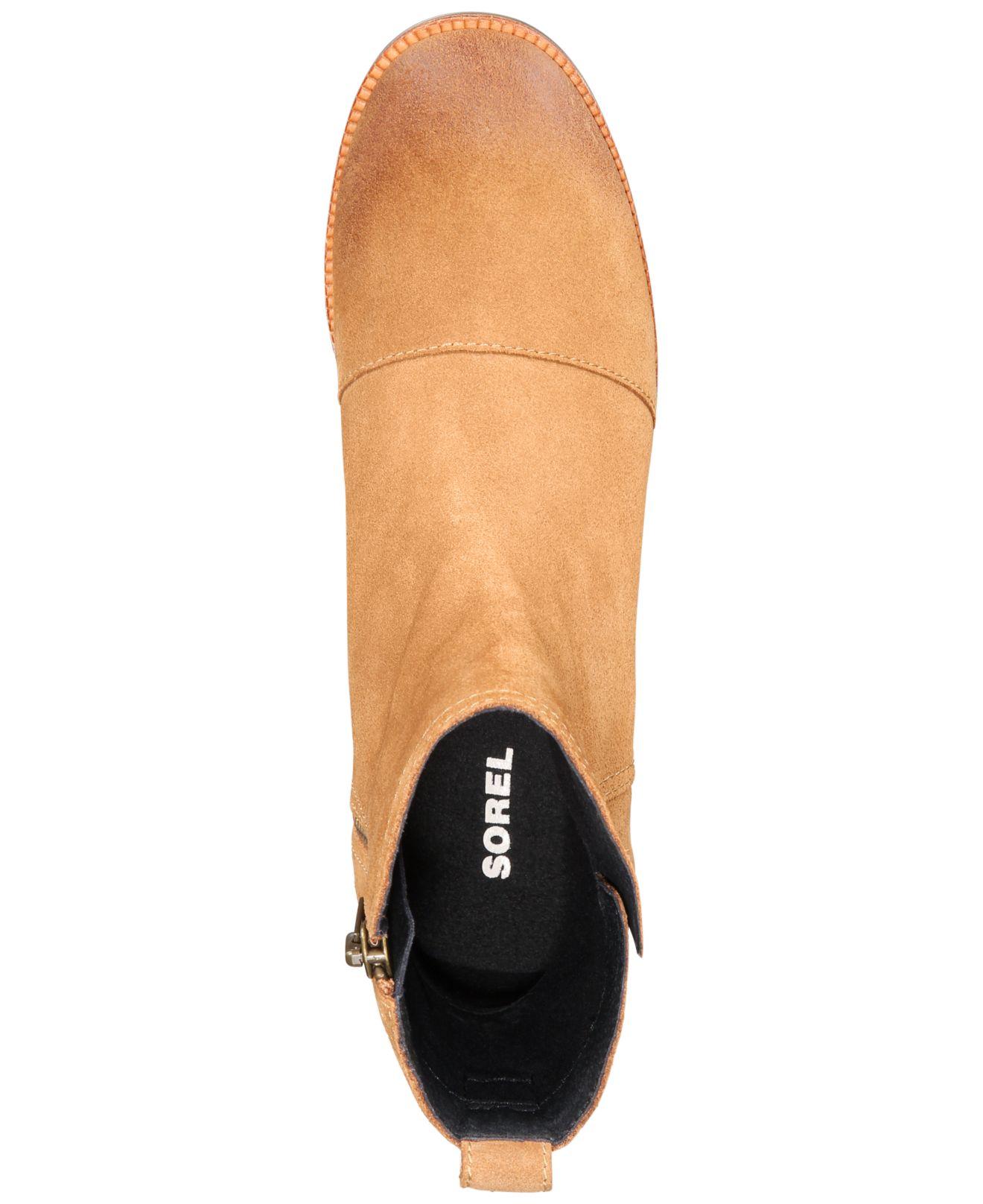 Sorel Leather Cate Waterproof Booties in Camel Brown (Brown) - Lyst